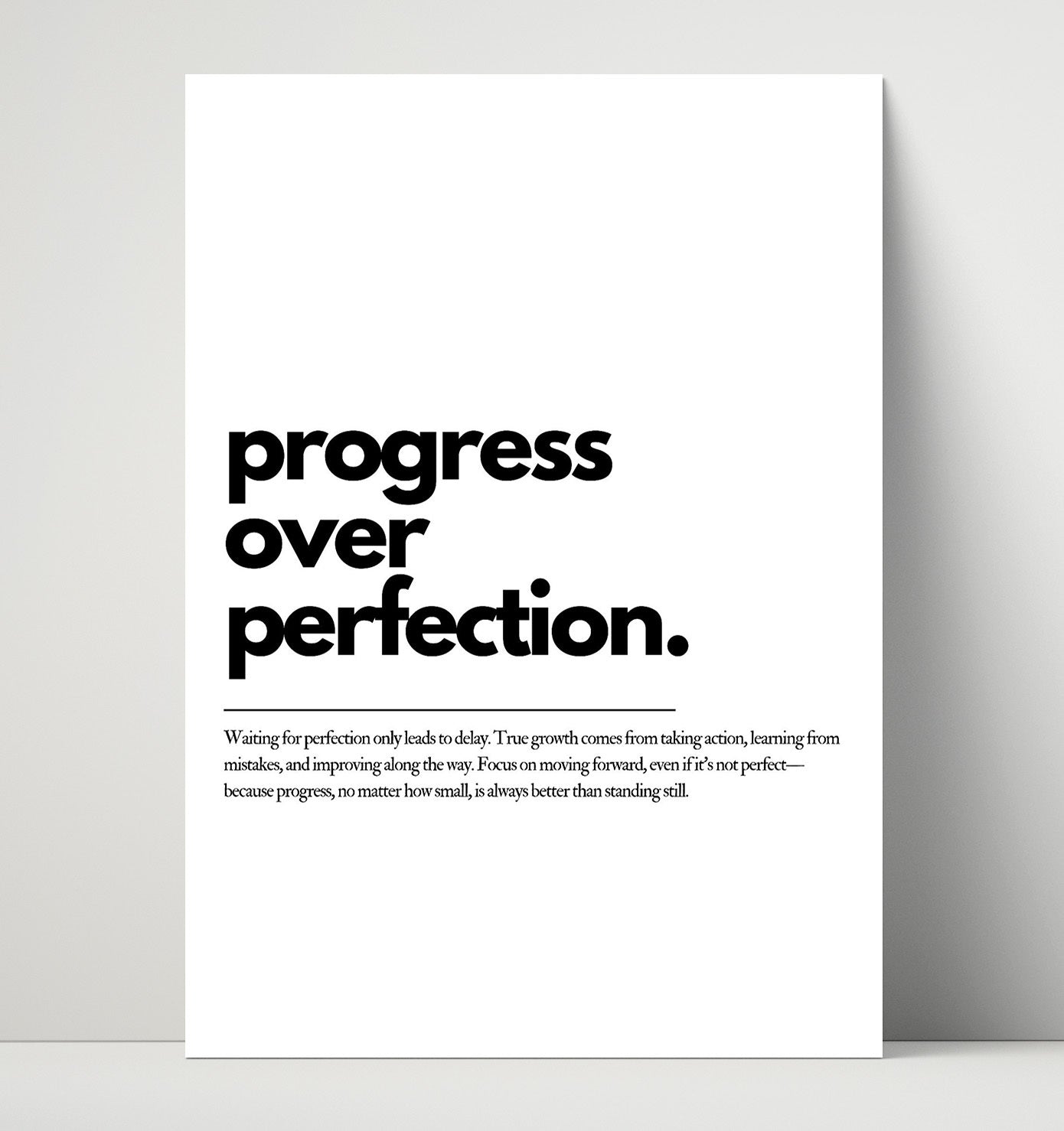Progress Over Perfection Vintage Wall Art 16x20 Unframed Print motivational quote wall art print – Inspirational Quote Wall Art decor
