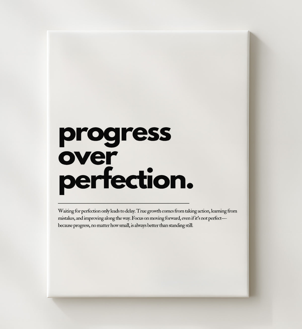Progress Over Perfection - Quote - 20x24 Canvas