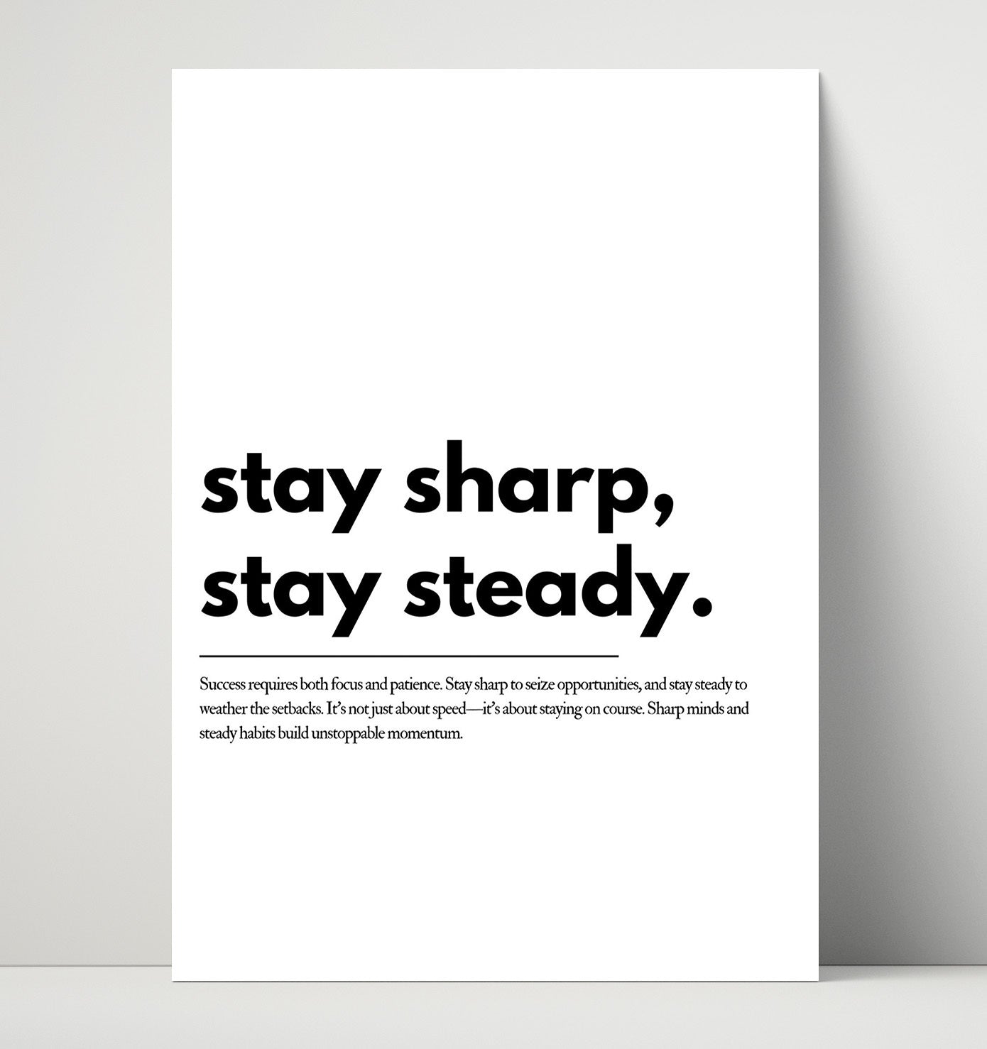 Stay Sharp Stay Steady Vintage Wall Art 16x20 Unframed Print motivational quote wall art print – Inspirational Quote Wall Art decor