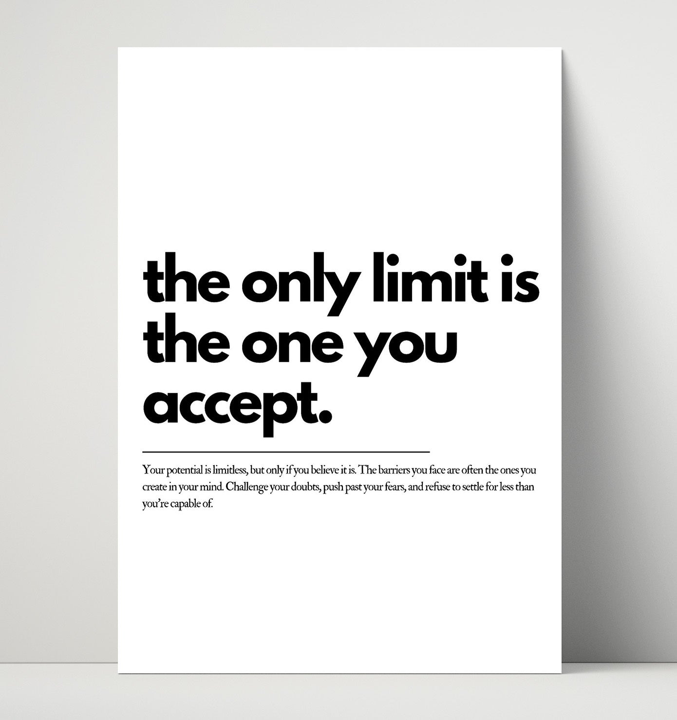 The Only Limit Is the One You Accept Vintage Wall Art 16x20 Unframed Print motivational quote wall art print – Inspirational Quote Wall Art decor