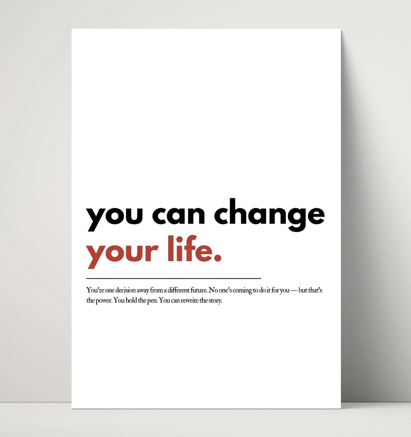 You Can Change Your Life Vintage Wall Art 16x20 Unframed Print motivational quote wall art print – Inspirational Quote Wall Art decor