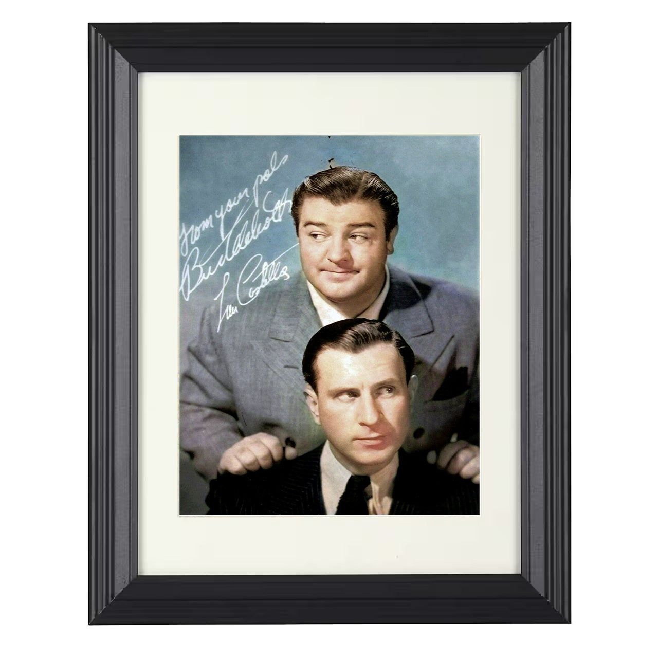 Abbott and Costello – Lou Costello Comedy Duo Promo Image – 8x10 black beveled framed movie wall art