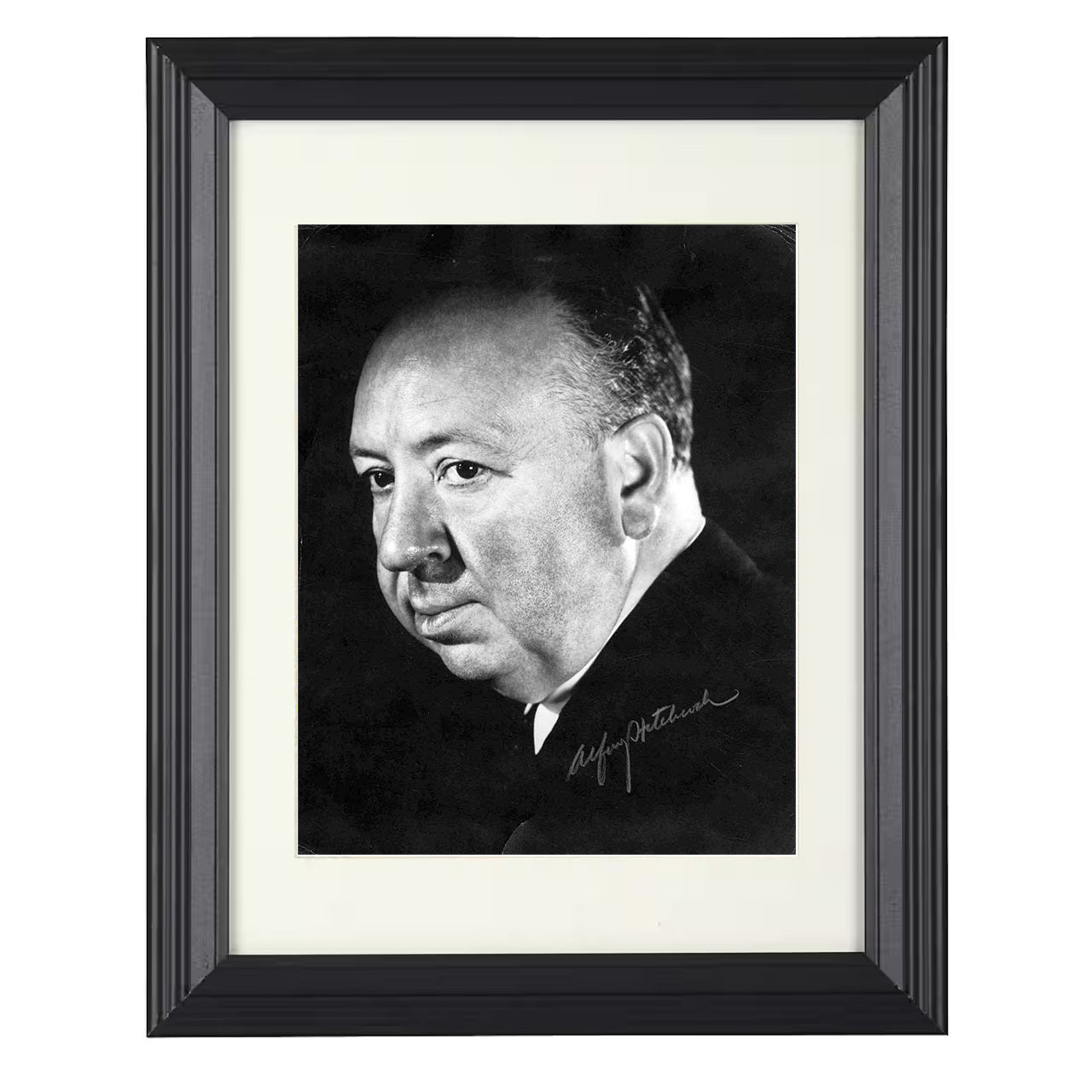 Alfred Hitchcock – Alfred Hitchcock Thriller Director – 8x10 black beveled framed movie wall art