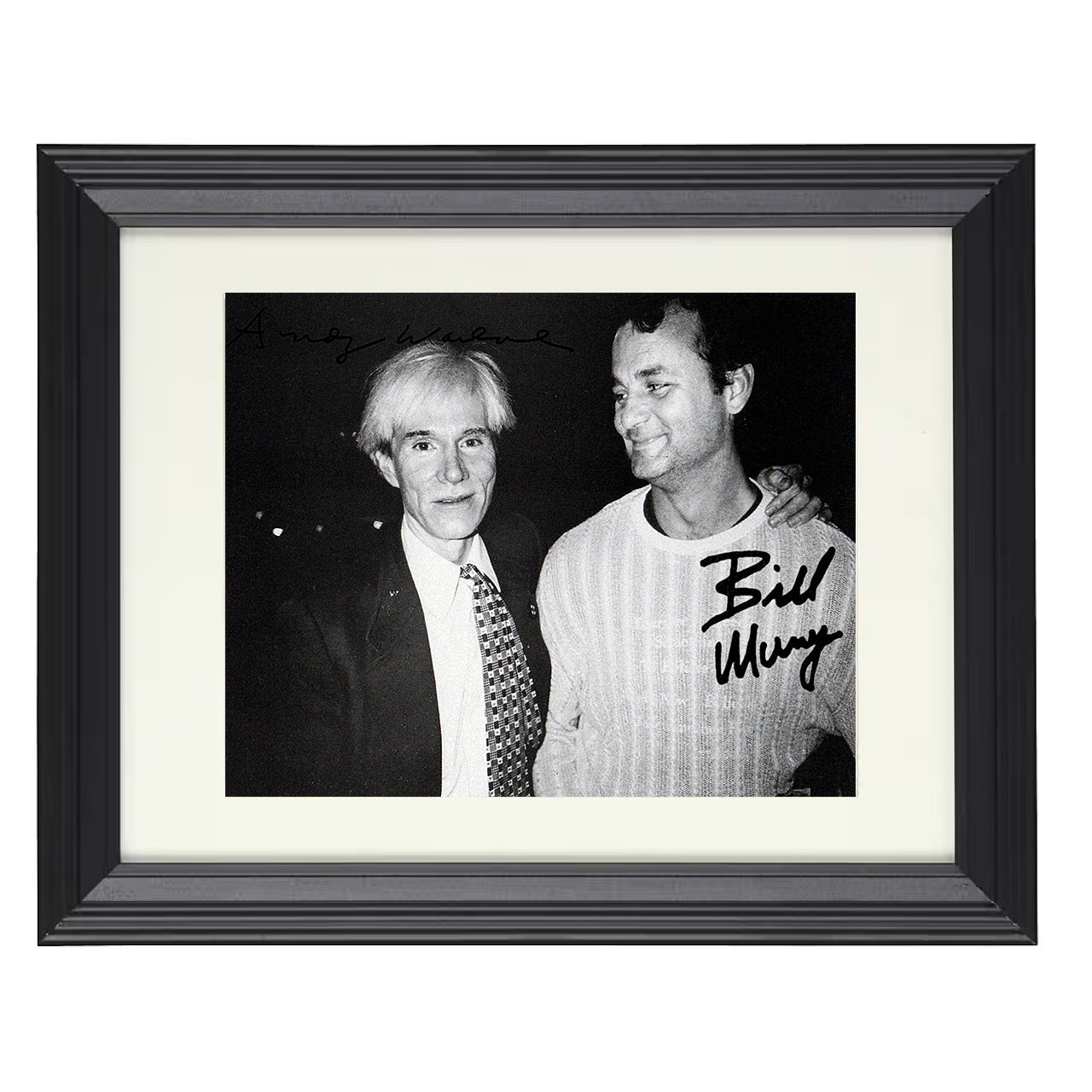Andy Warhol and Bill Murray – Image Pop Comedy Image – 8x10 black beveled framed movie wall art