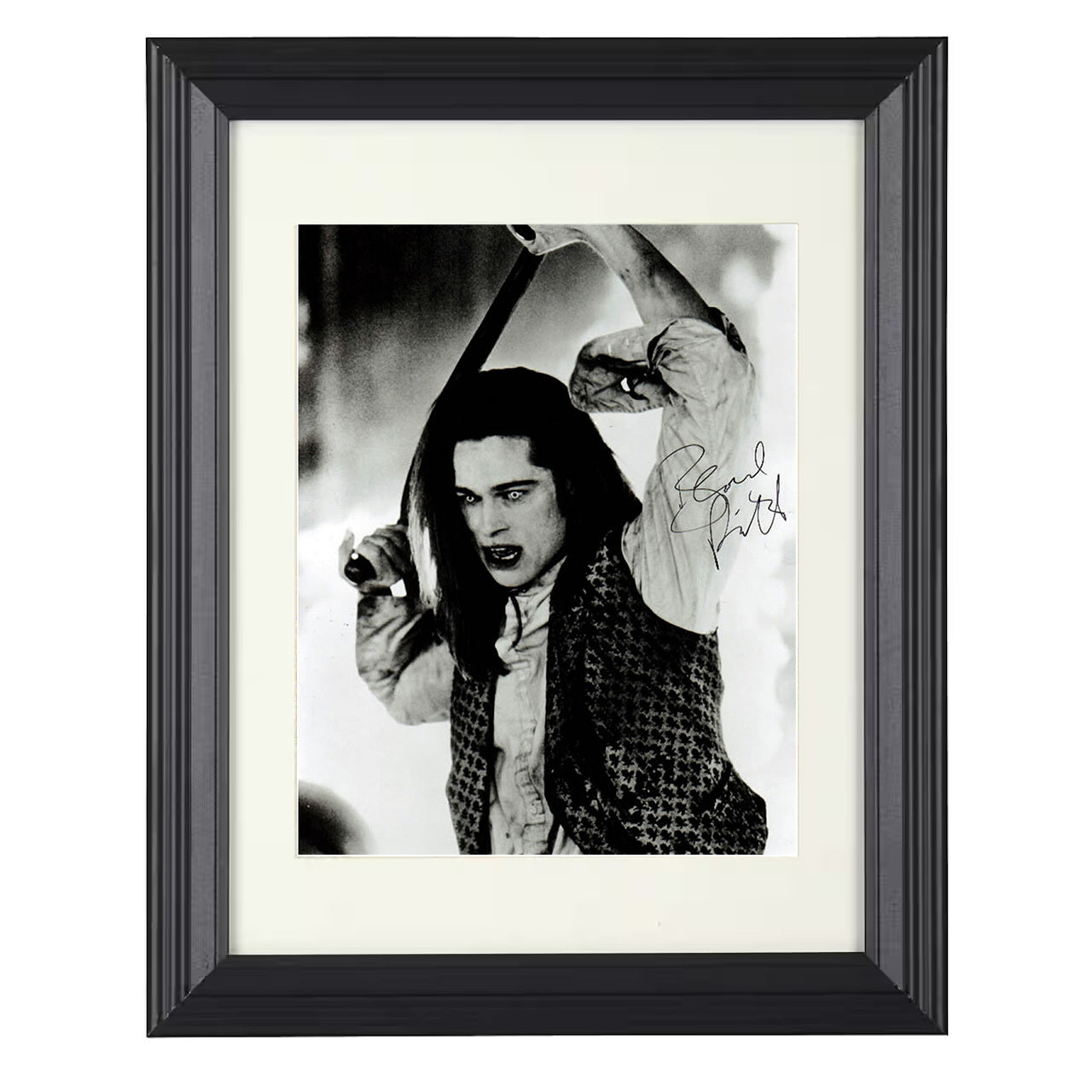 Brad Pitt – Interview with Lac Vampire Makeup – 8x10 black beveled framed movie wall art
