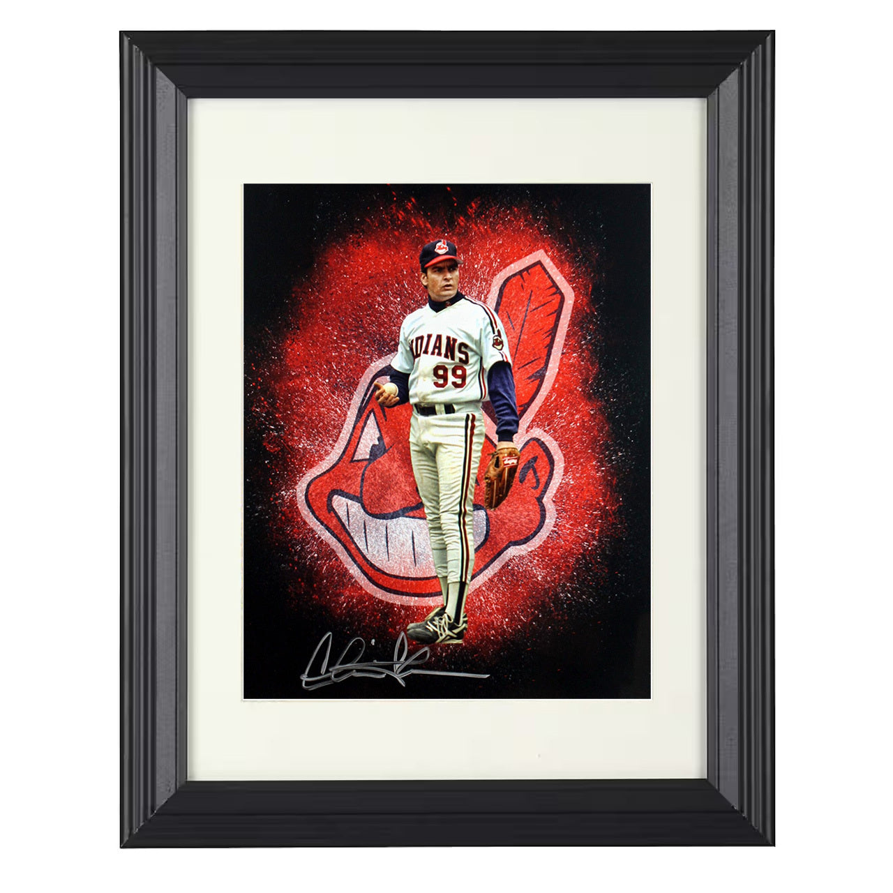 Charlie Sheen – Wild Thing Windup Image – 8x10 black beveled framed movie wall art