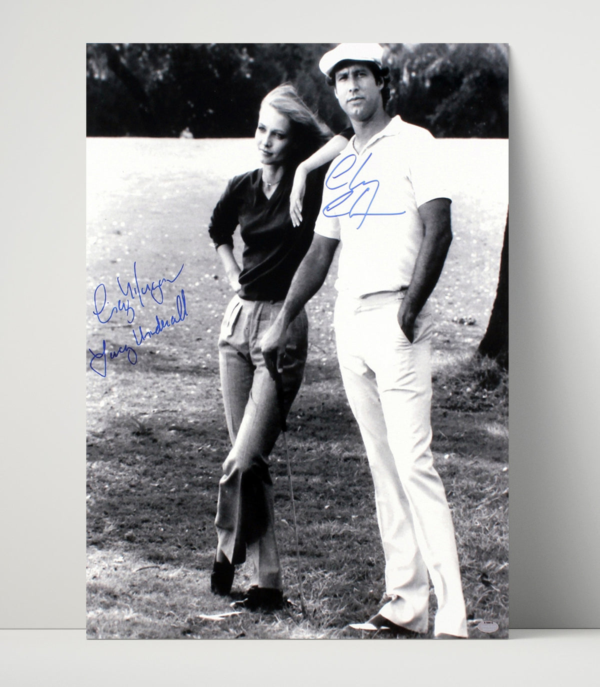 Chevy Chase and Cindy Morgan - Caddyshack Ty Webb and Lacey Underall on the Golf Course movie wall art 16x20 Unframed Print