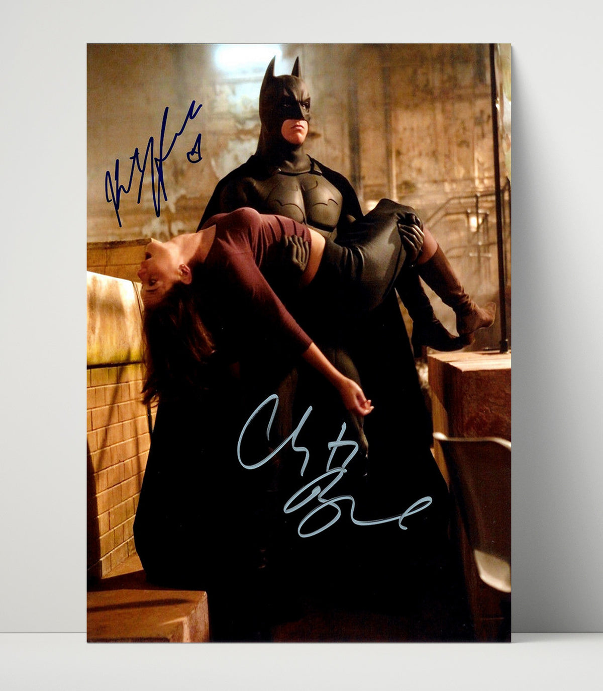 Christian Bale and Katie Holmes - Batman Begins Bruce Wayne Carrying Rachel Dawes movie wall art 16x20 Unframed Print