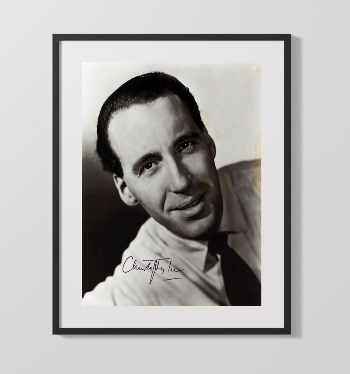 Christopher Lee - Distinguished Classic Headshot - Movies Framed Print