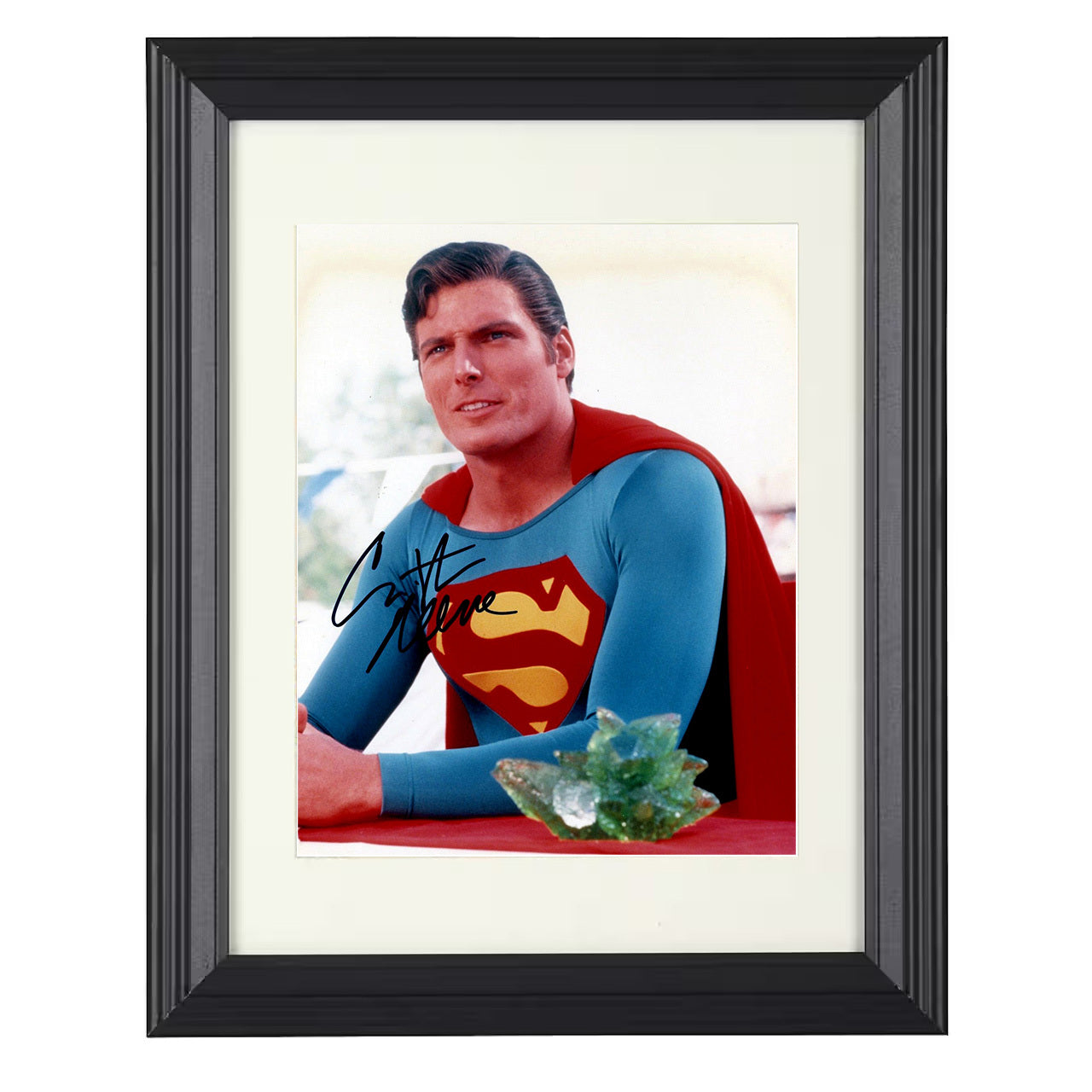 Christopher Reeve – Beside Kryptonian Crystal – 8x10 black beveled framed movie wall art