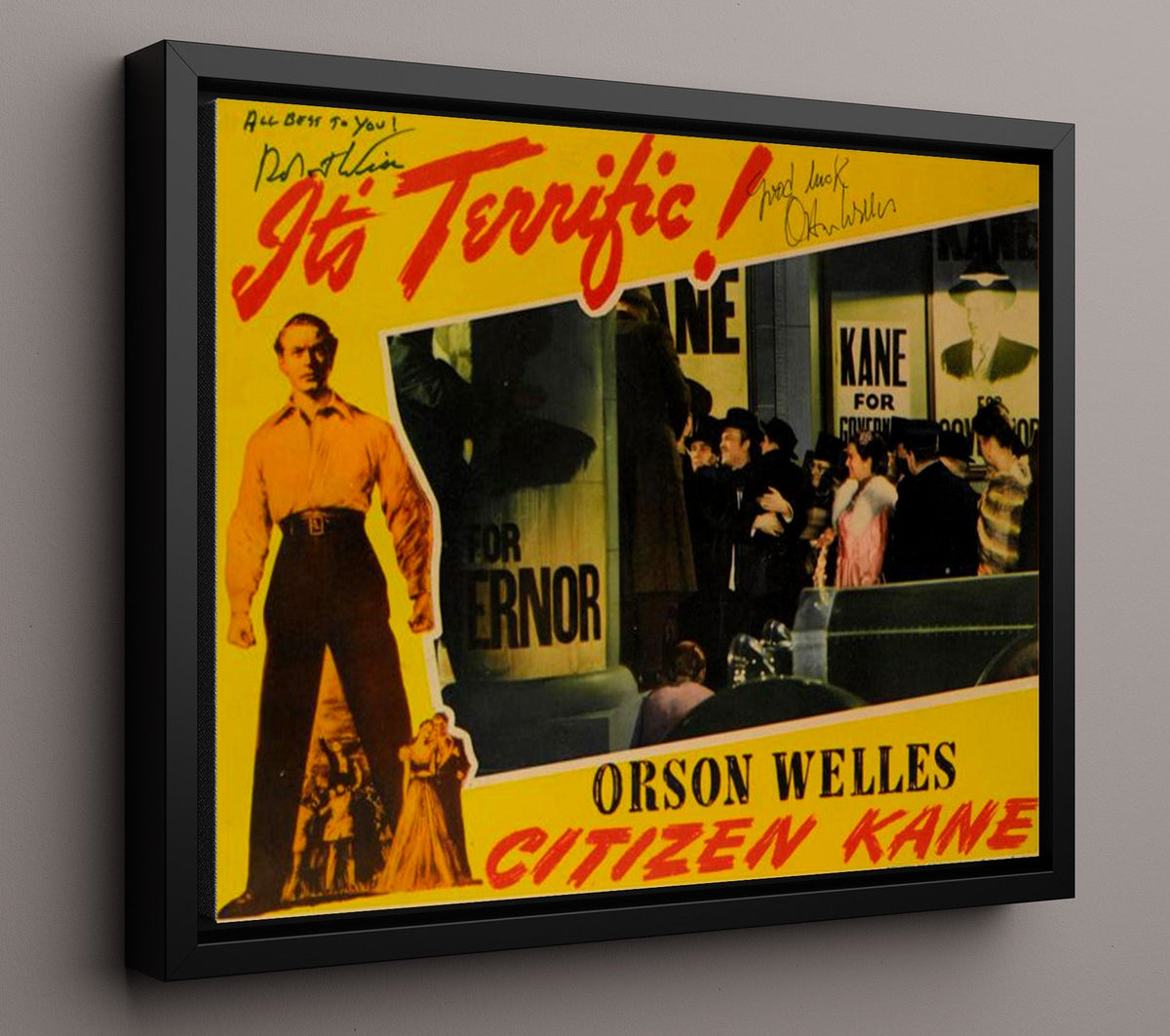 Citizen Kane - Orson Welles - Charles Foster Kane - Campaign rally spectacle movie wall art 16x20 Gallery Frame