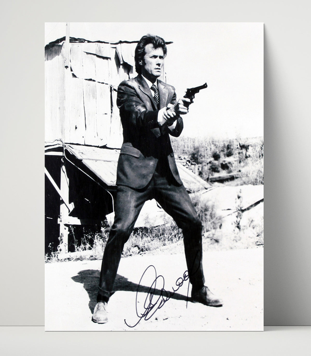 Dirty Harry - Clint Eastwood - Harry Callahan - Revolver Stance Desert Shack Scene movie wall art 16x20 Unframed Print