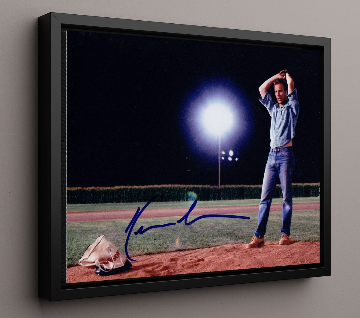 Field of Dreams - Kevin Costner - Ray Kinsella - Night game pitching moment movie wall art 16x20 Gallery Frame