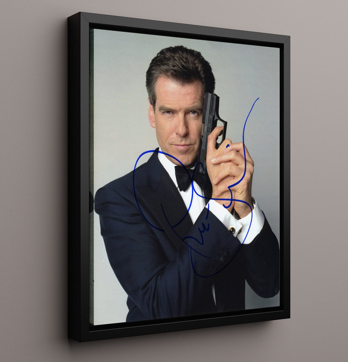 James Bond - Pierce Brosnan - James Bond - Walther Pistol Agent Stare movie wall art 16x20 Gallery Frame
