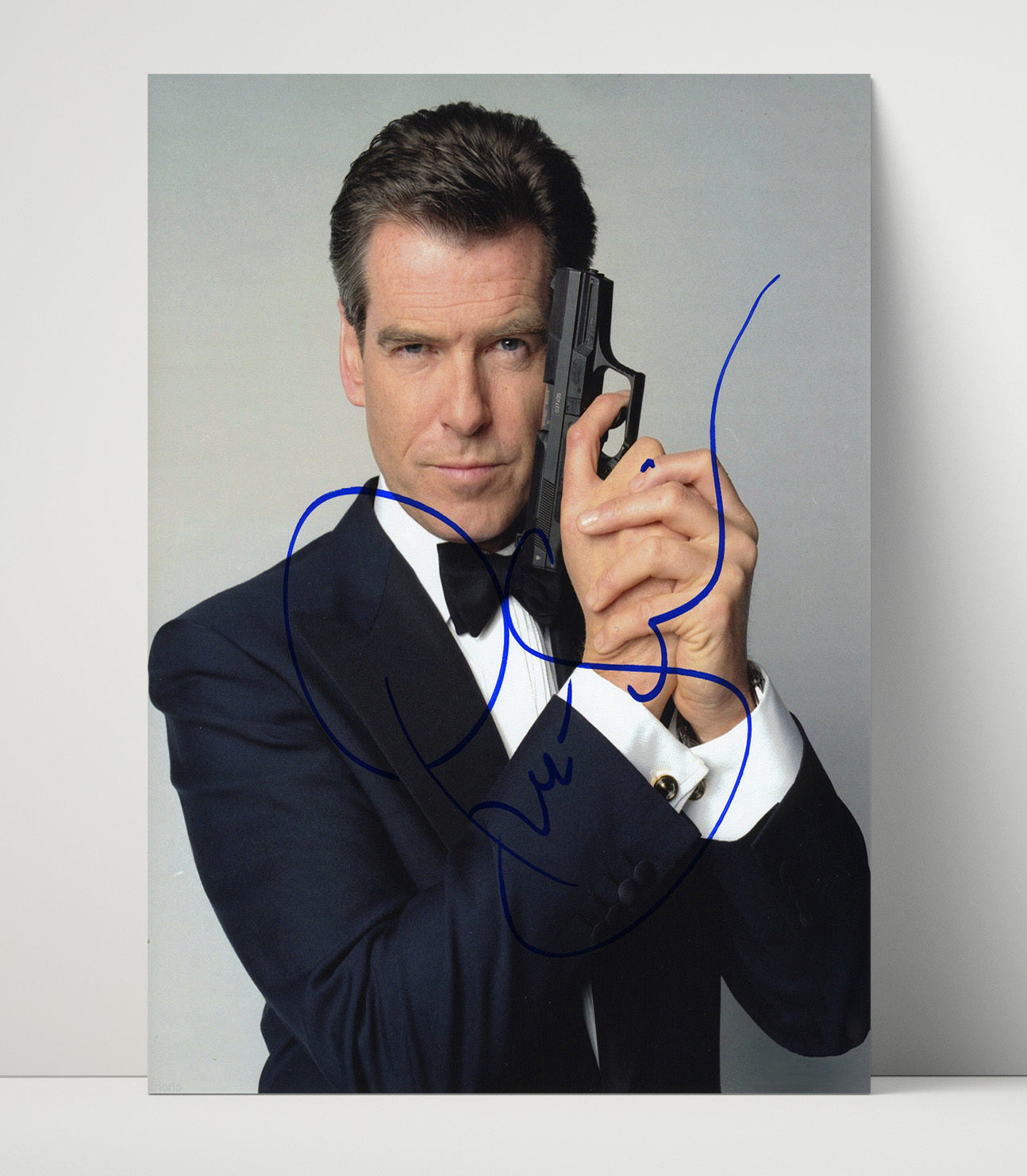 James Bond - Pierce Brosnan - James BondWalther Pistol Agent Stare Vintage Movie Wall Art - 16x20 Unframed Print movie decor