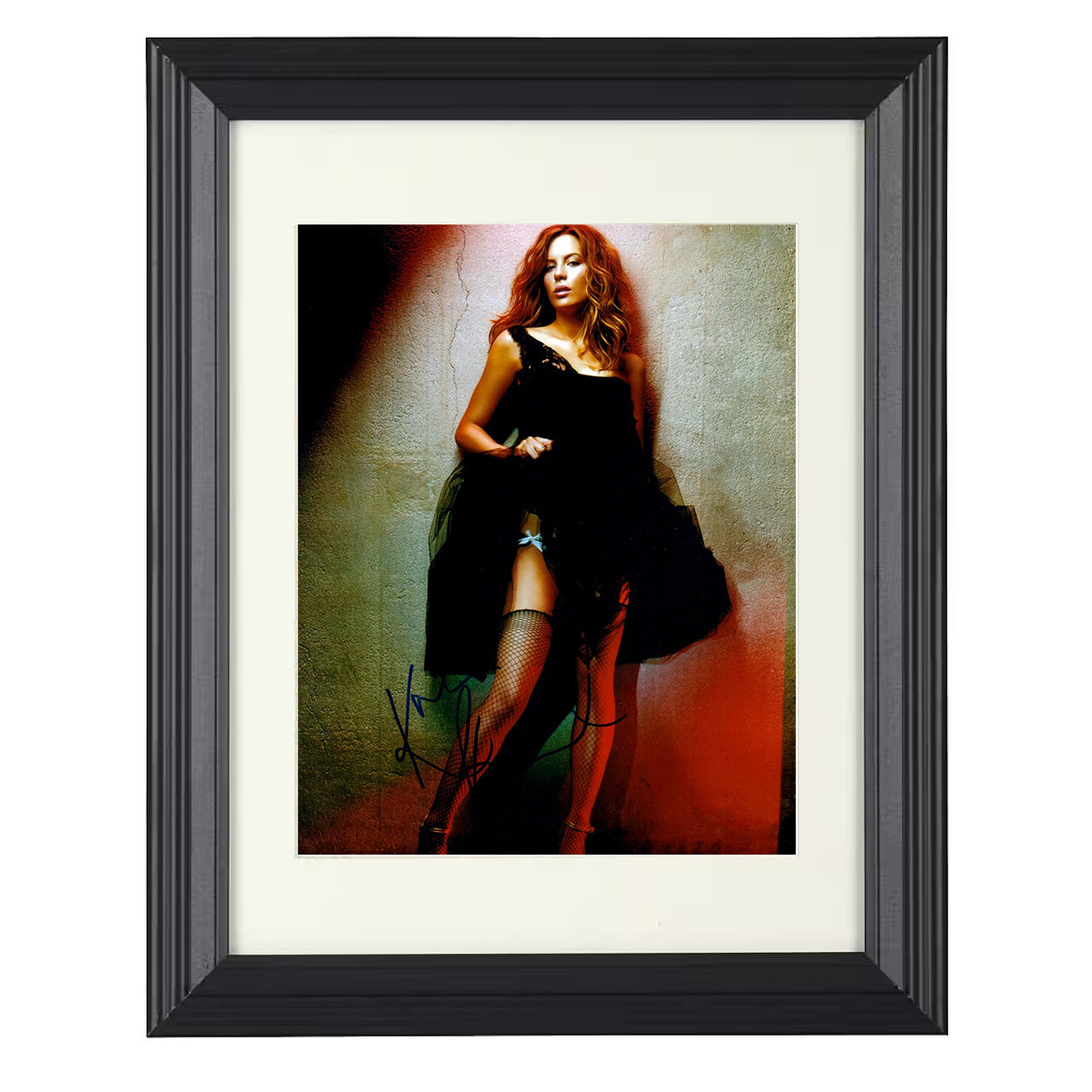 Kate Beckinsale – Dark Tulle Stockings Fashion Look – 8x10 black beveled framed movie wall art