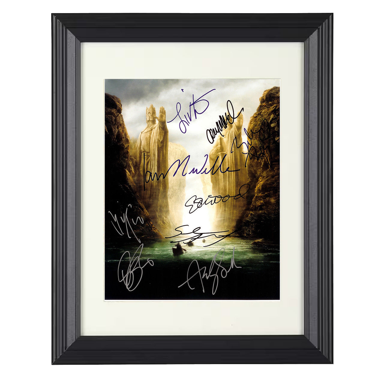 Lord of the Rings Cast – Journey Image – 8x10 black beveled framed movie wall art