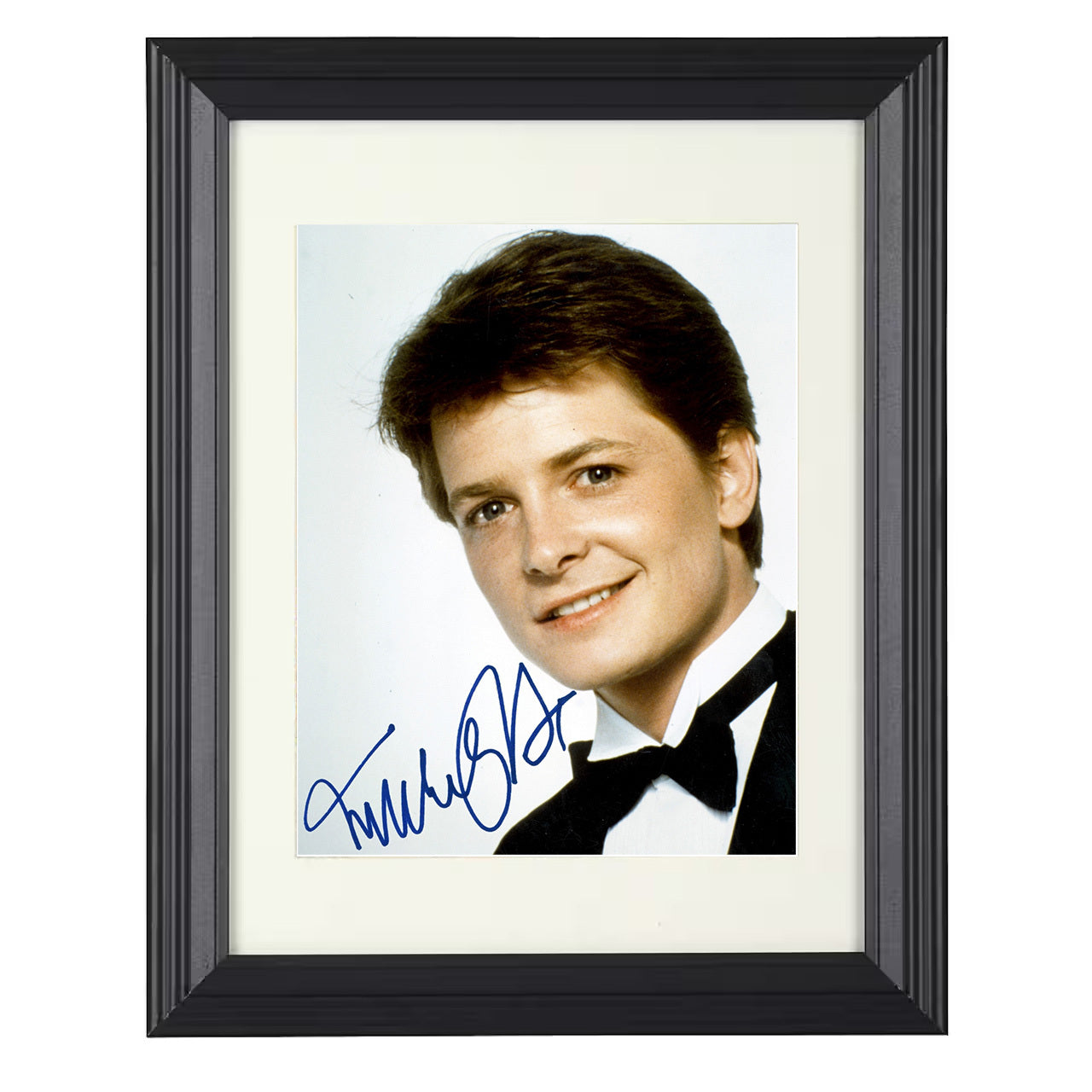 Michael J Fox – Young Hollywood Star Bright Smile – 8x10 black beveled framed movie wall art