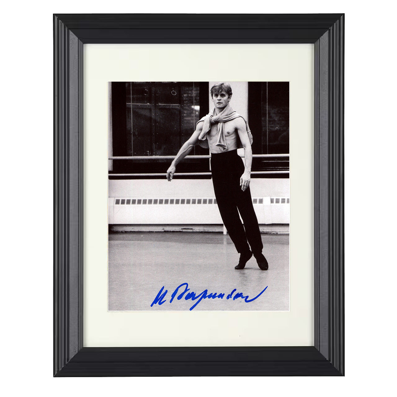 Mikhail Baryshnikov – Ballet Legend Power Pose – 8x10 black beveled framed movie wall art