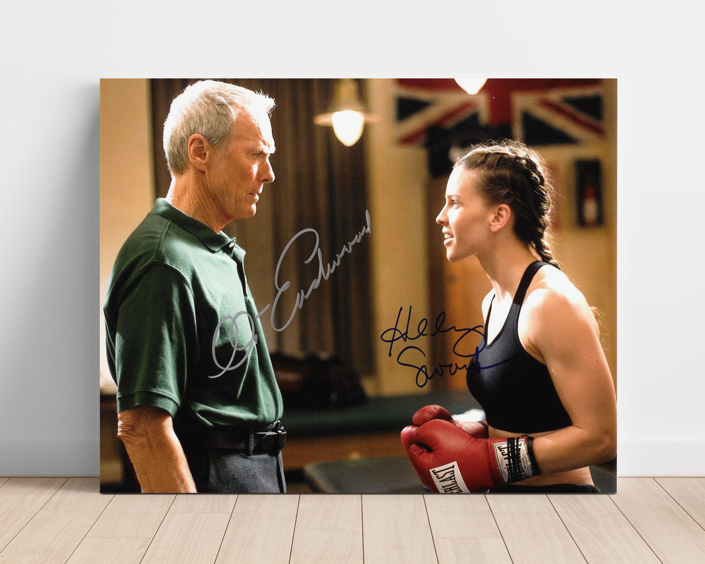 Million Dollar Baby - Clint Eastwood - Frankie Dunn - Hilary Swank - Maggie Fitzgerald - Boxing gym gloves movie wall art 16x20 Unframed Print