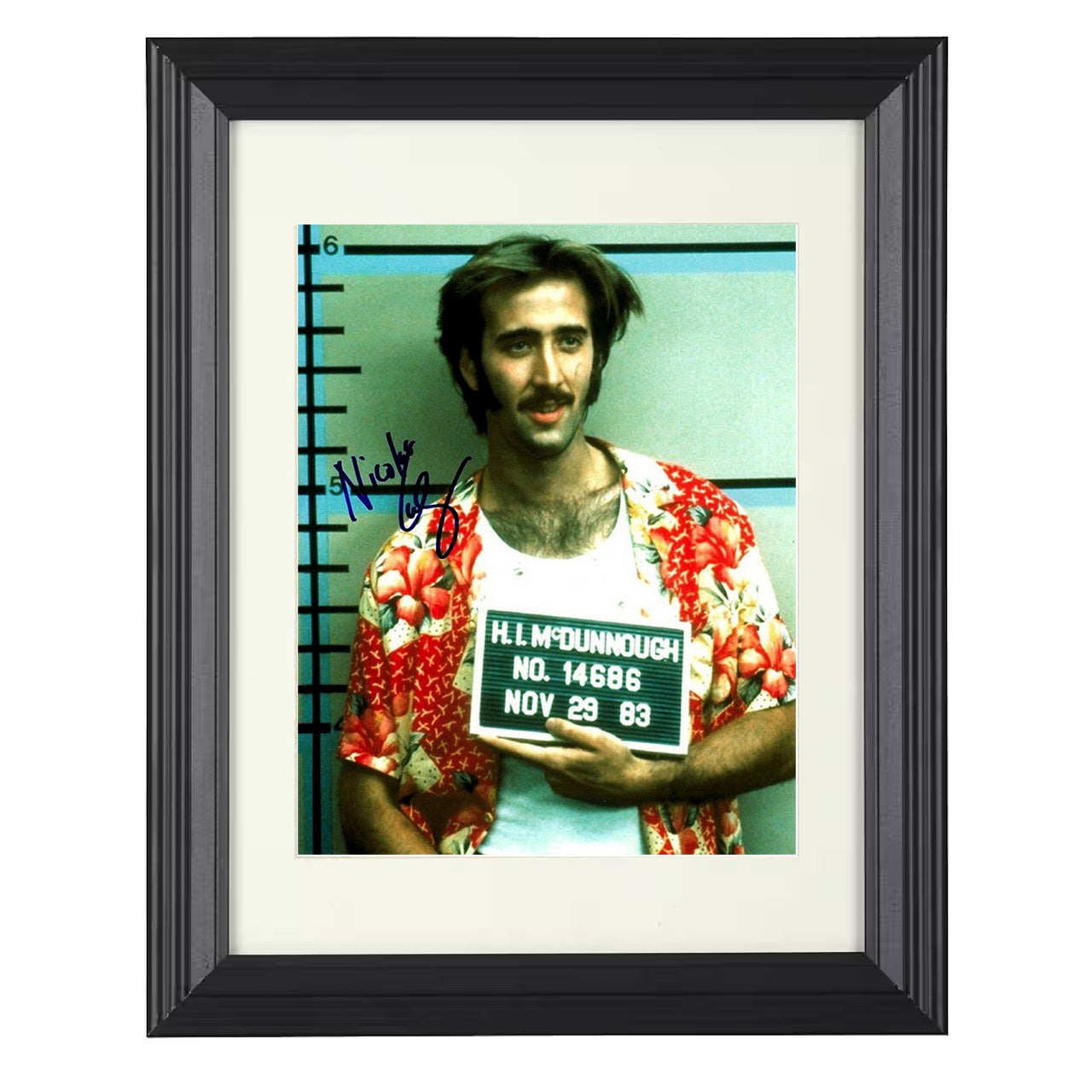 Nicolas Cage – Raising Arizona Image – 8x10 black beveled framed movie wall art