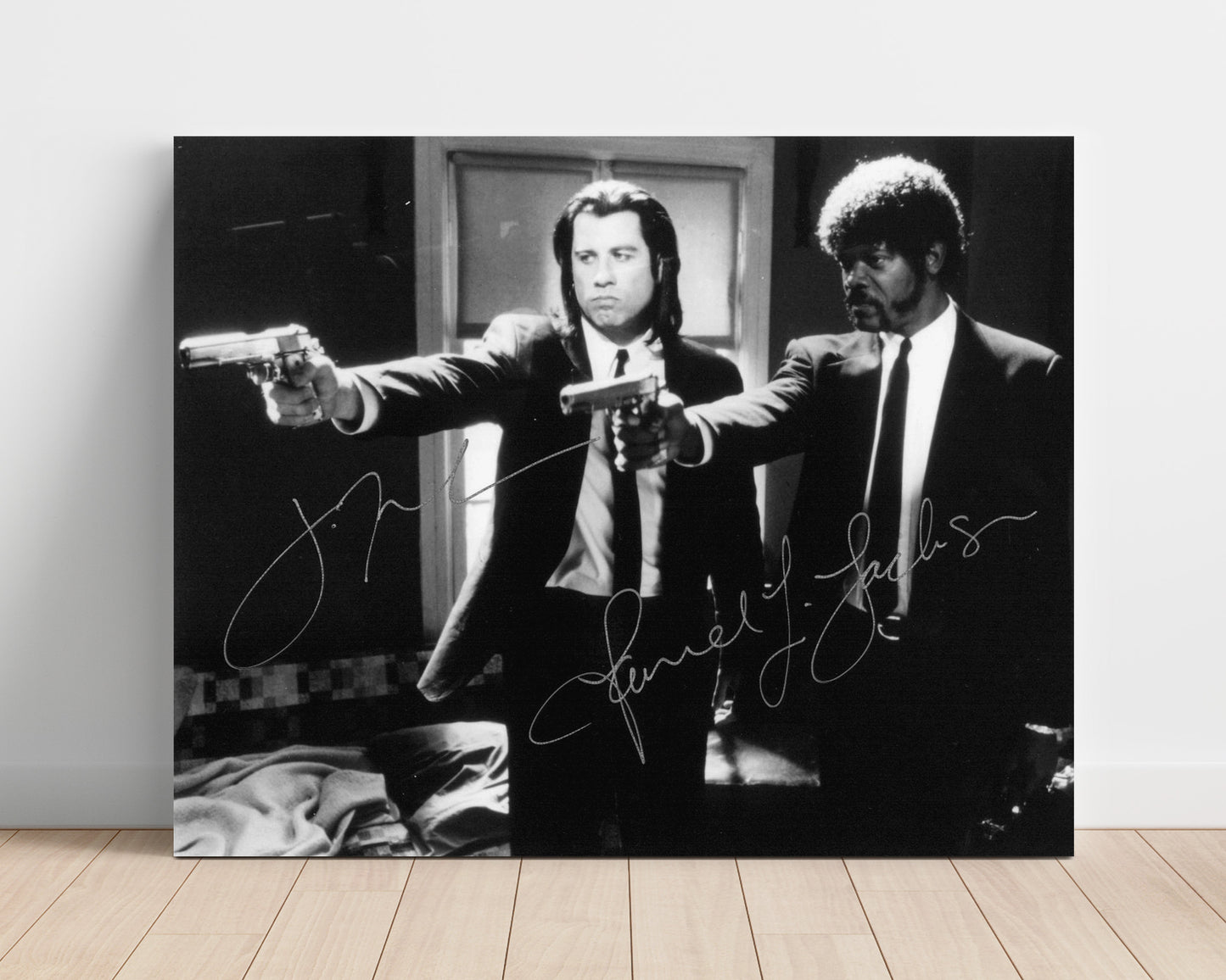 Pulp Fiction - John Travolta and Samuel L. Jackson - Royale with guns movie wall art 16x20 Unframed Print