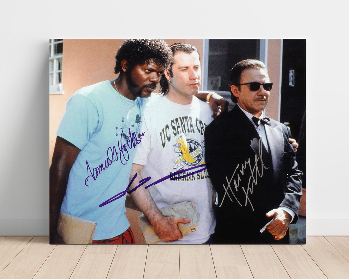 Pulp Fiction - Travolta - Vincent - and Jackson - Jules - and Keitel - Wolf - Fixer Mode Activated movie wall art 16x20 Unframed Print