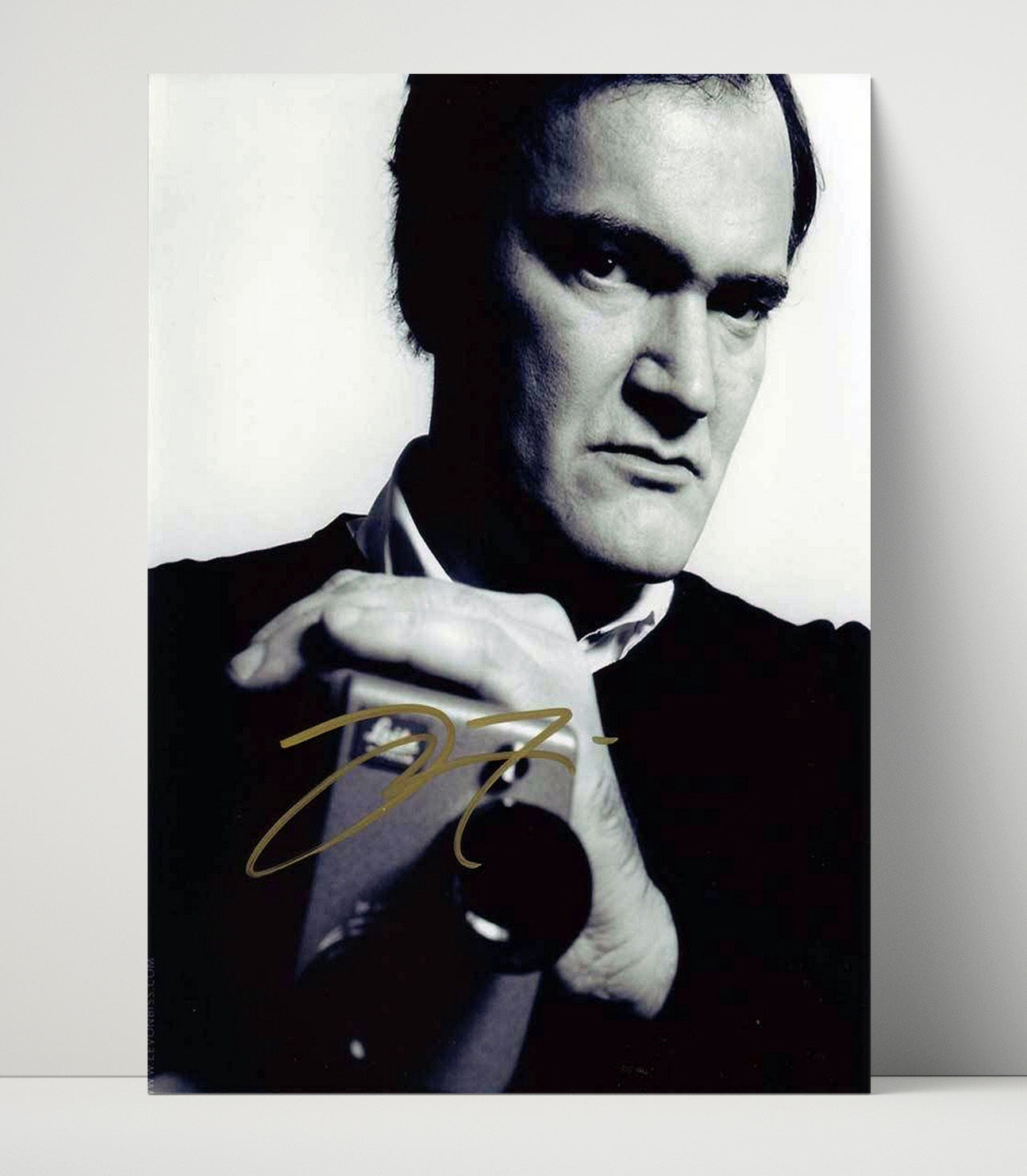 Quentin Tarantino - Director Holding Vintage Camera Intense Expression Vintage Movie Wall Art - 16x20 Unframed Print movie decor