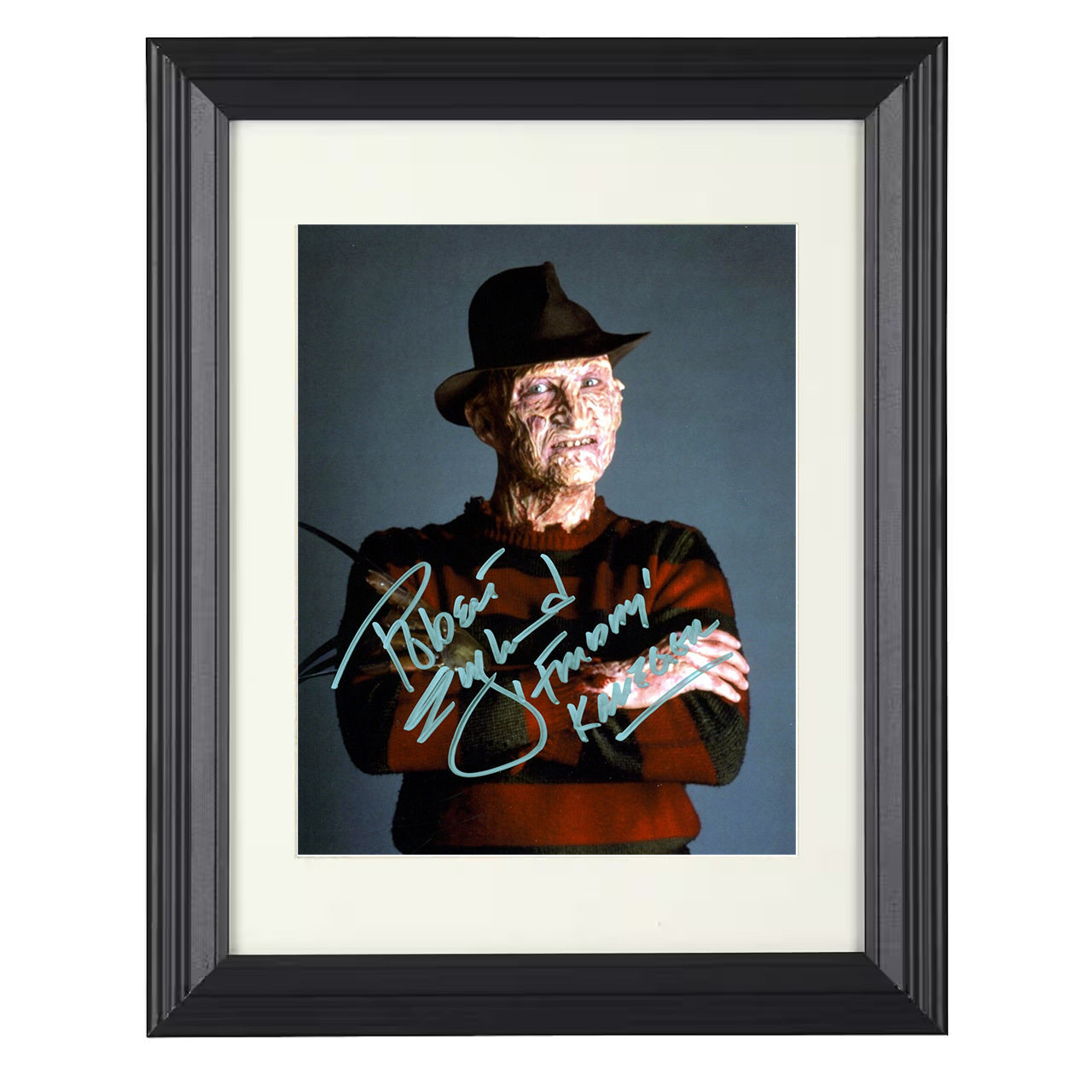 Robert Englund – Freddy Krueger Image – 8x10 black beveled framed movie wall art
