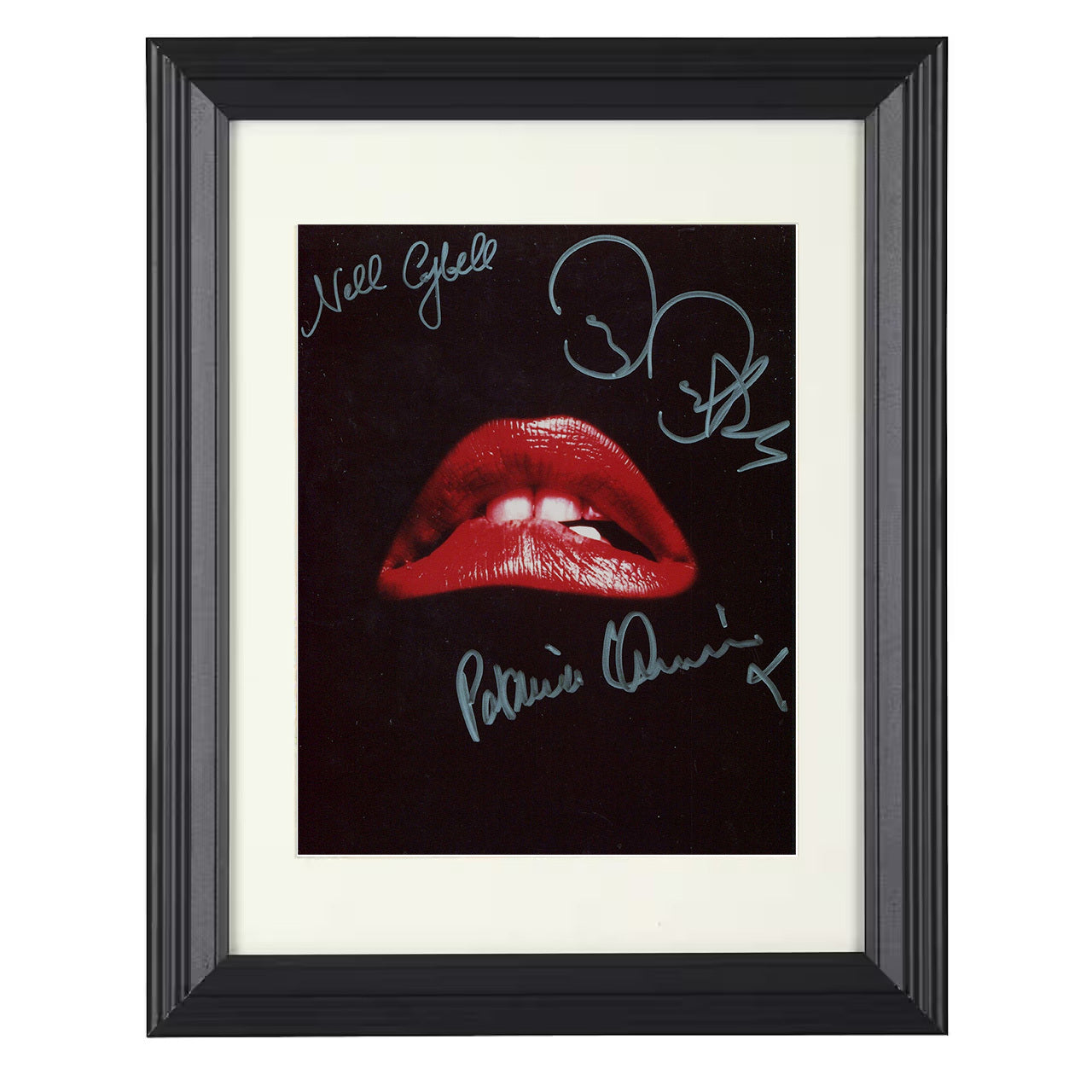 Rocky Horror – Red Lips of Madness Image – 8x10 black beveled framed movie wall art