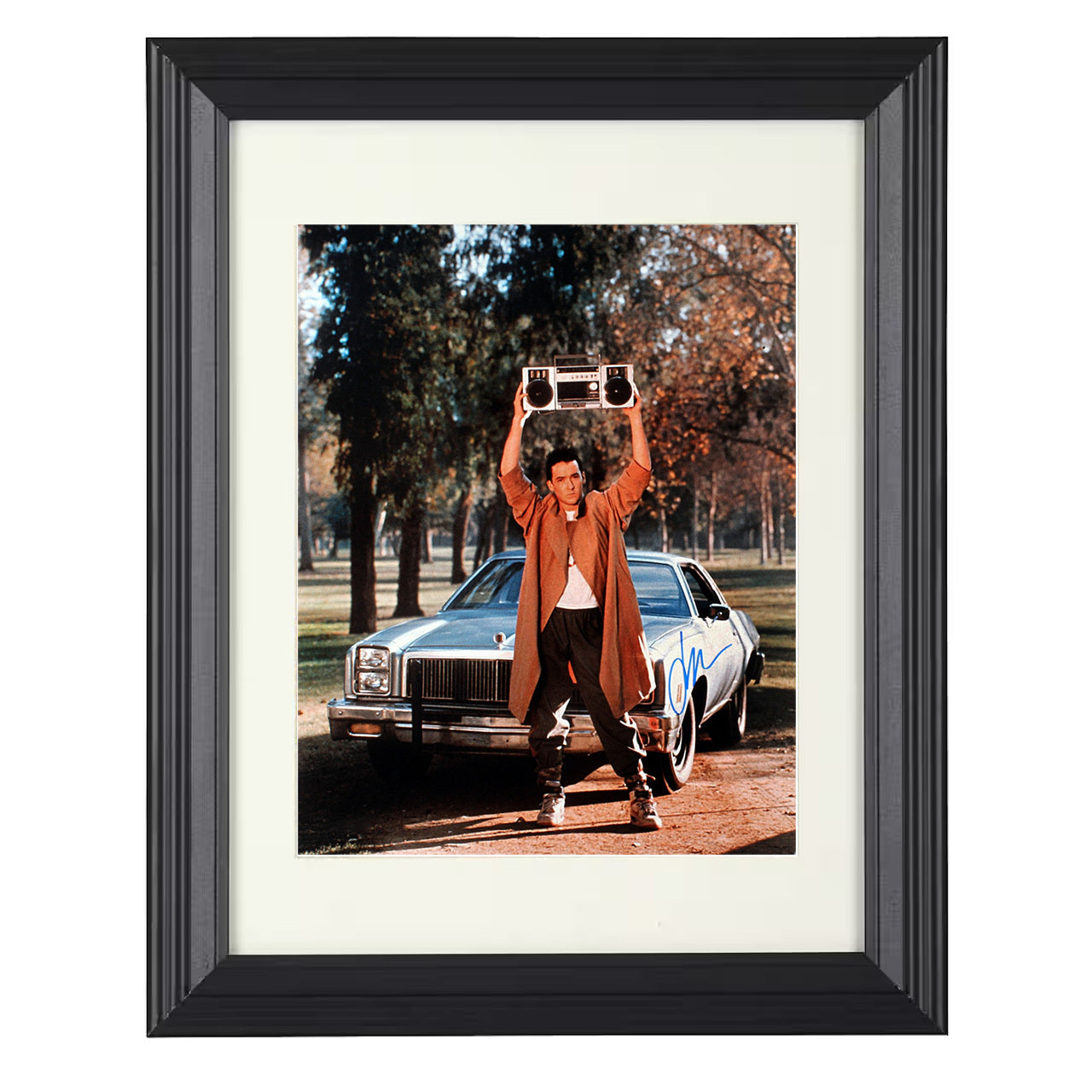 Say Anything – John Cusack Boombox Serenade Scene – 8x10 black beveled framed movie wall art