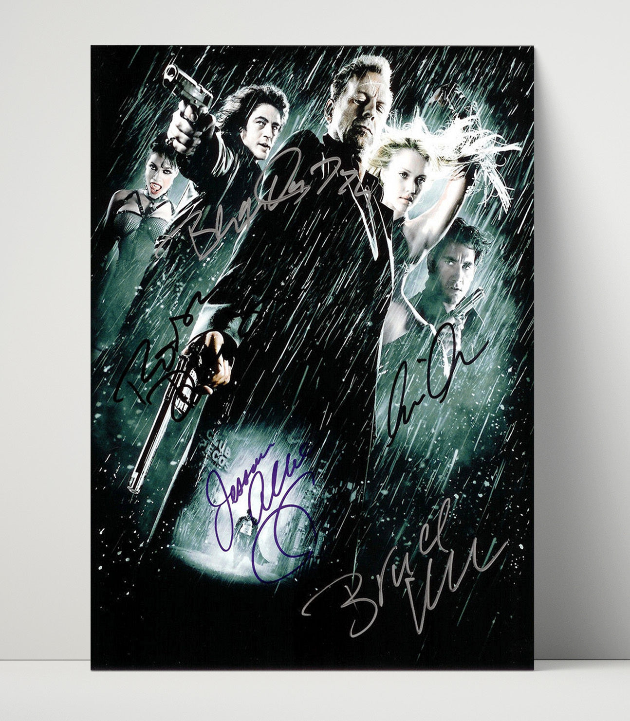 Sin City - Ensemble Cast Rain Soaked Gunfight movie wall art 16x20 Unframed Print