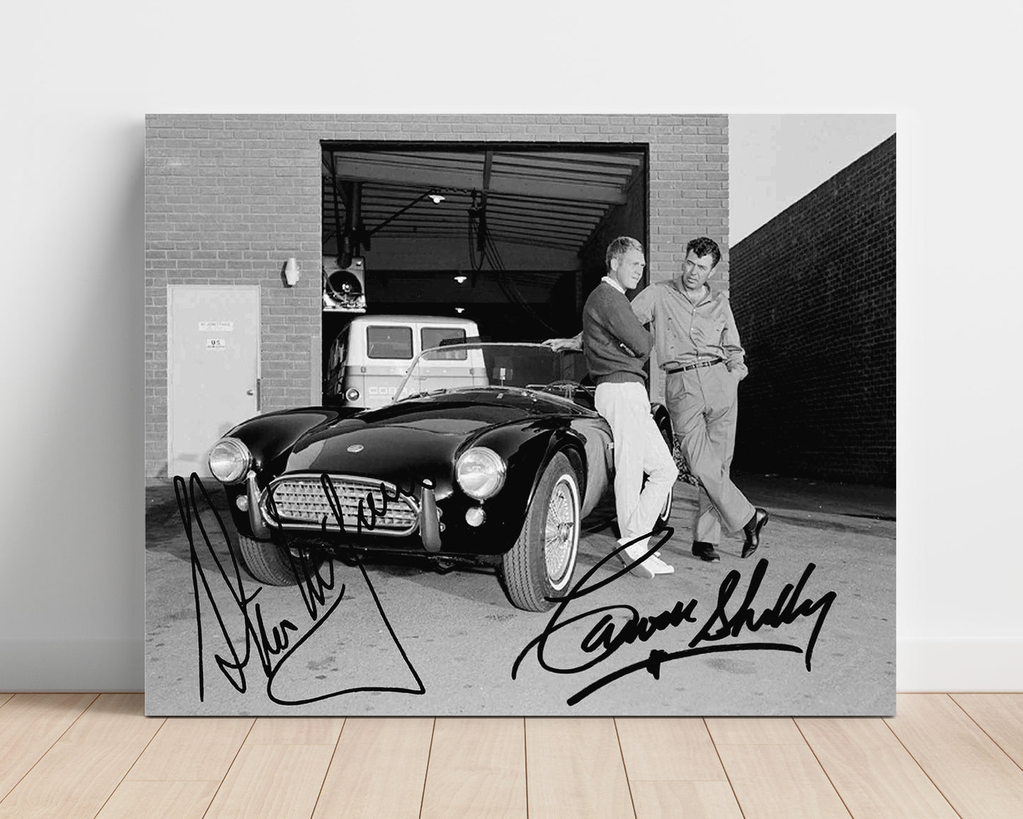 Steve McQueen and Carroll Shelby - Cool cars and cooler guys movie wall art 16x20 Unframed Print