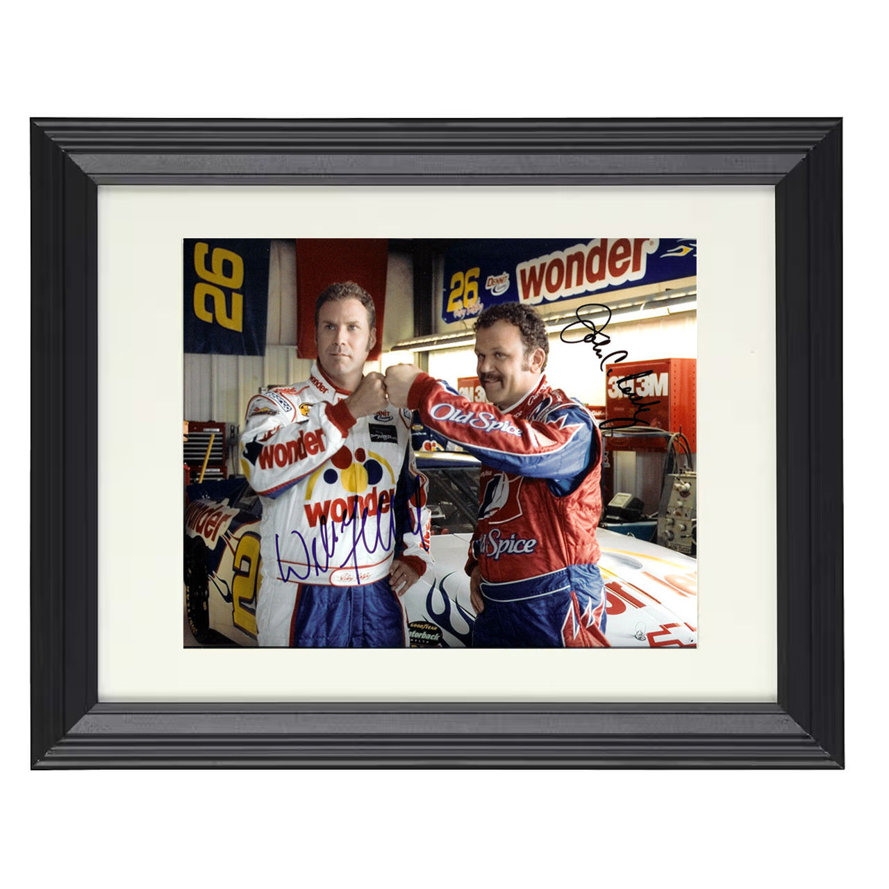 Talladega Nights – Will Ferrell and Bake Image – 8x10 black beveled framed movie wall art