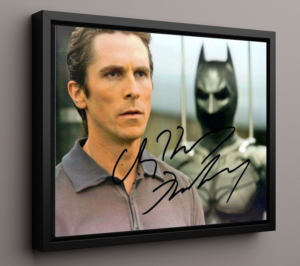 The Dark Knight - Christian Bale - Bruce Wayne - Vigilante identity tension movie wall art 16x20 Gallery Frame