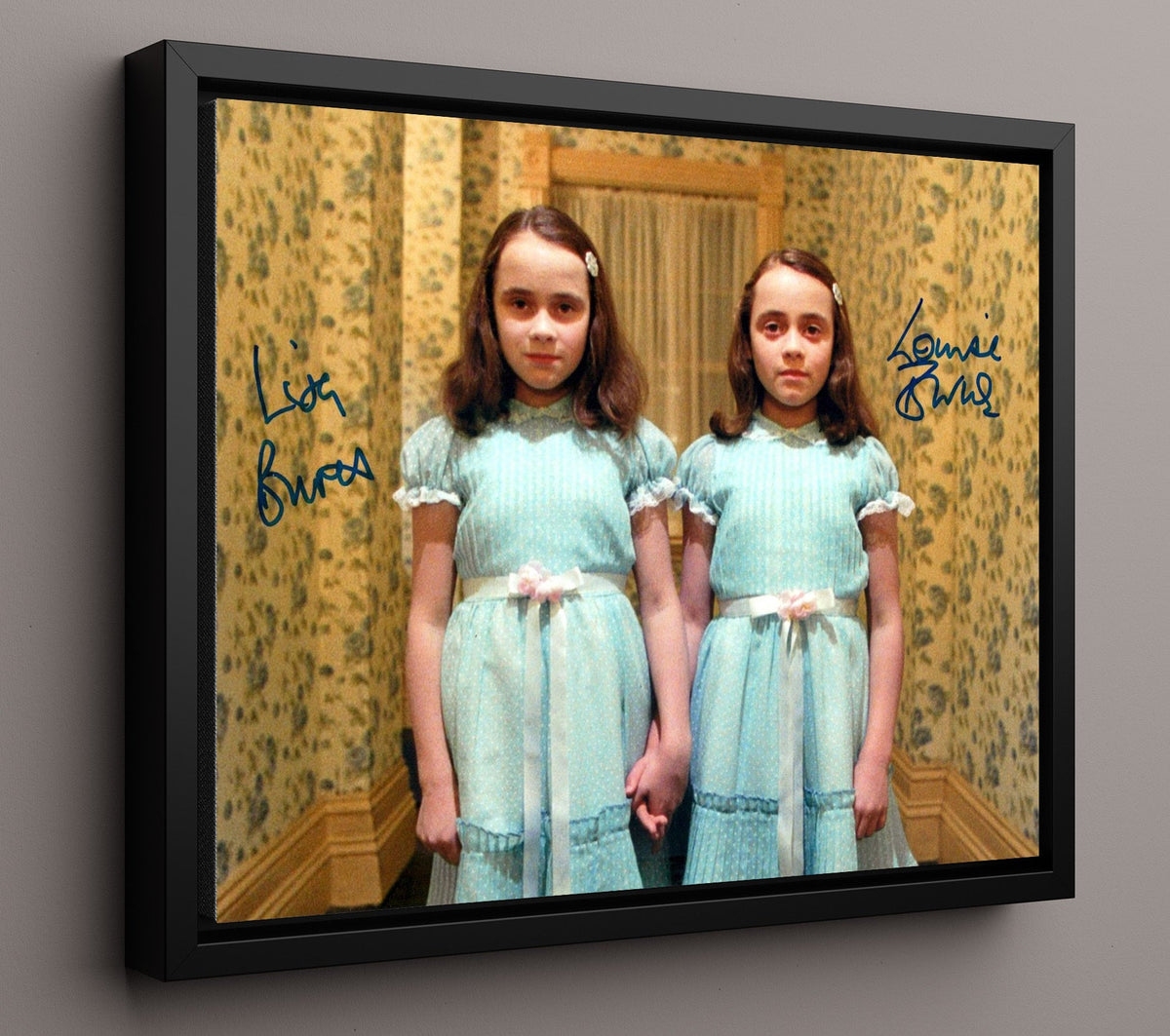 The Shining - Lisa and Louise Burns - Grady Twins - Hallway stillness dread movie wall art 16x20 Gallery Frame