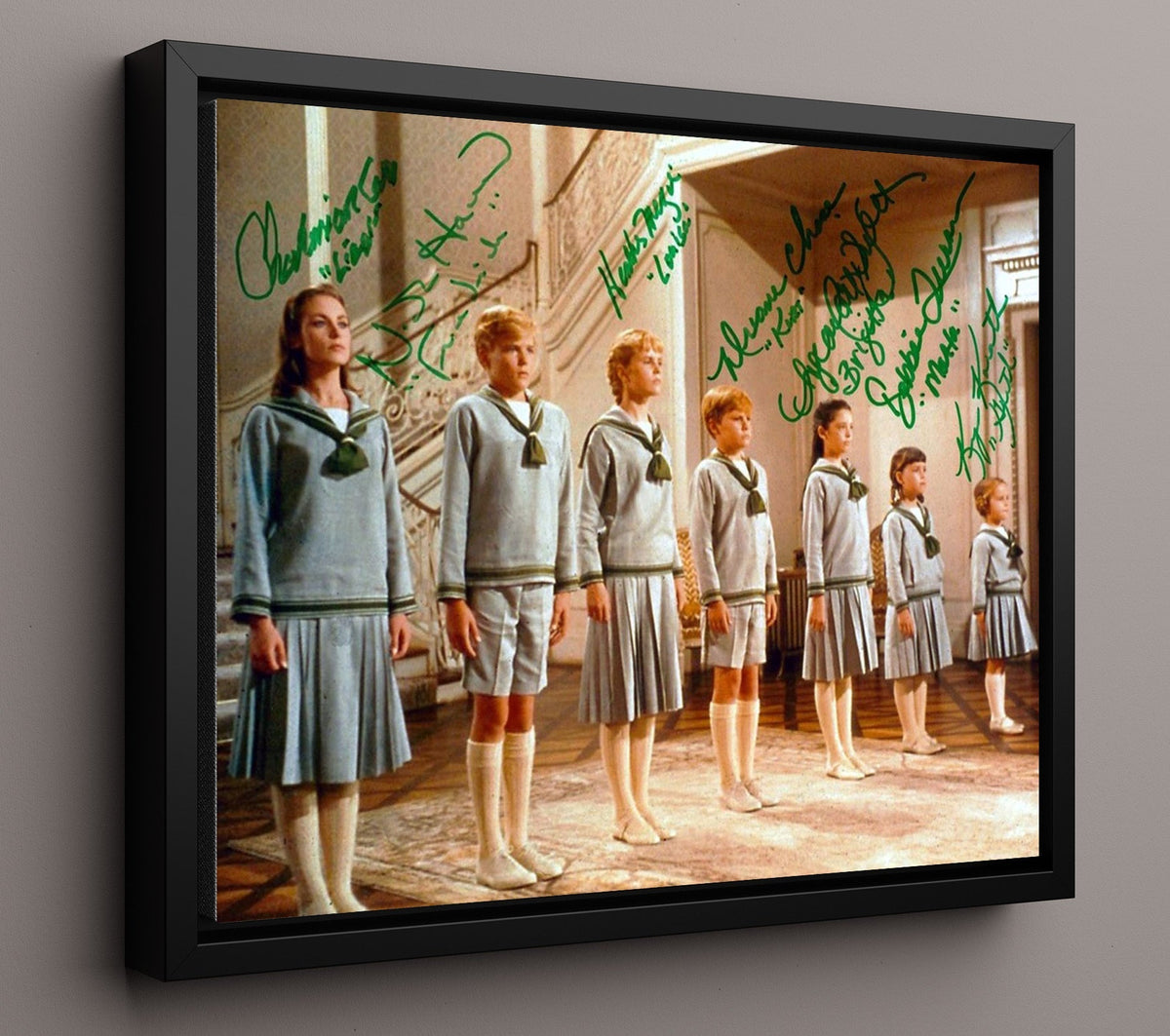 The Sound of Music - Julie Andrews - Maria - Ensemble Cast Staircase Lineup movie wall art 16x20 Gallery Frame