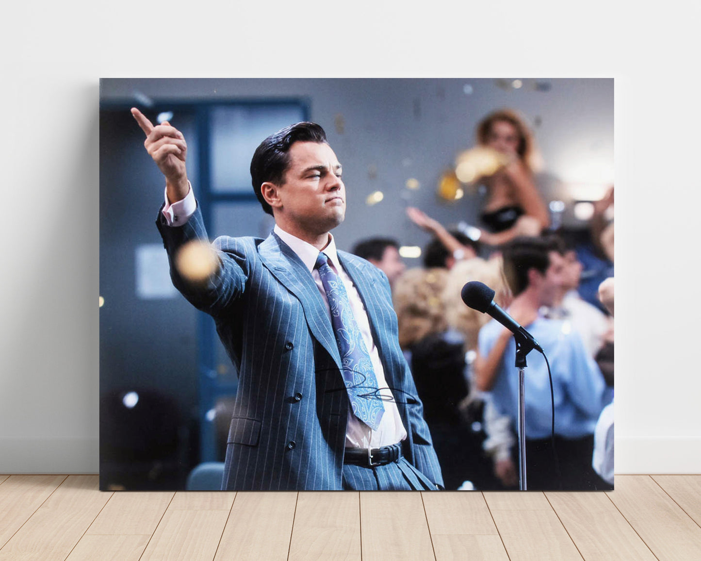 The Wolf of Wall Street - Leonardo DiCaprio - Jordan Belfort - Mic Drop Rally movie wall art 16x20 Unframed Print