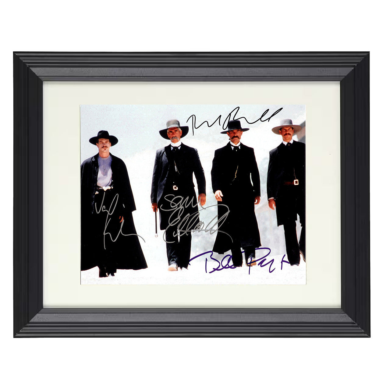 Tombstone – Cast – Hells Coming with Me Image – 8x10 black beveled framed movie wall art