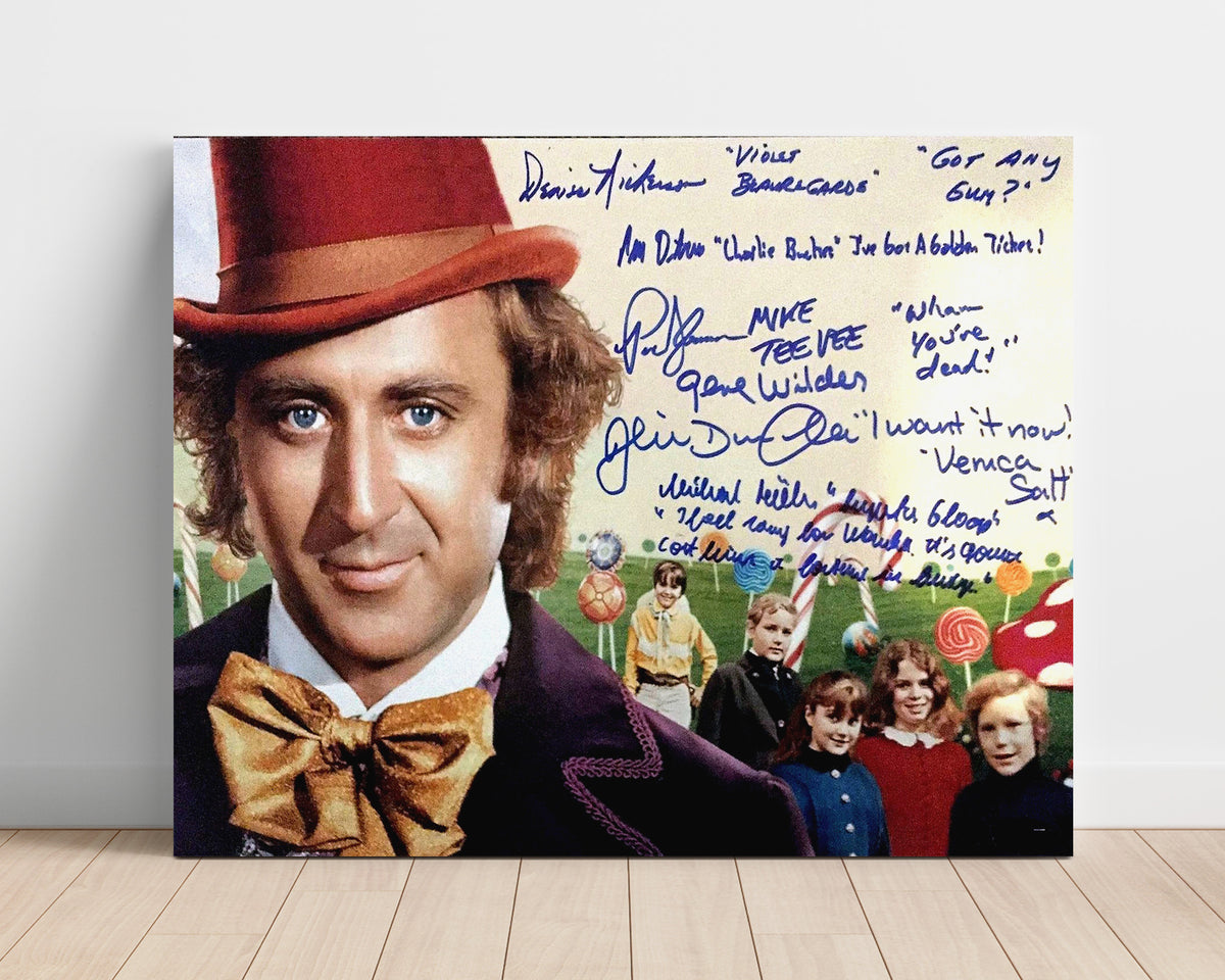 Willy Wonka and the Chocolate Factory - Gene Wilder and Cast - Golden ticket gang movie wall art 16x20 Unframed Print