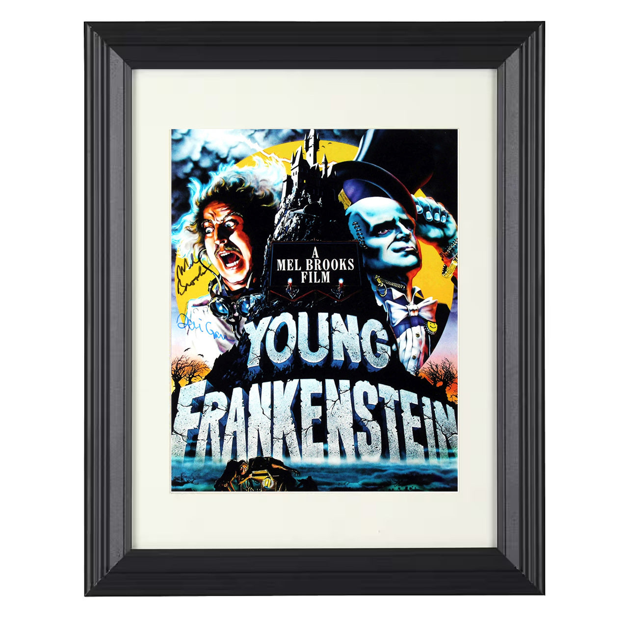 Young Frankenstein – Mel Brooks Lab Comedy Chaos – 8x10 black beveled framed movie wall art