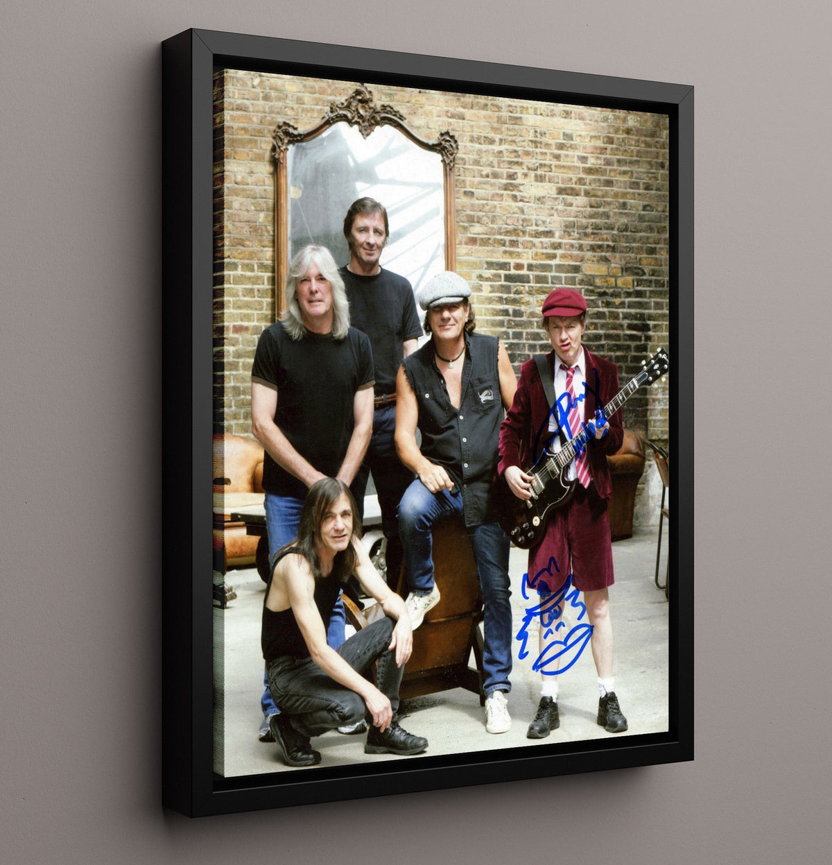 AC/DC - Classic Band Photo With Angus Young 8x10 Unframed Print vintage music wall art