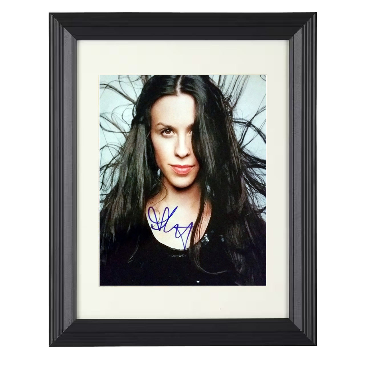 Alanis Morissette – Jagged Little Pill Era Promo Image – 8x10 black beveled framed music wall art