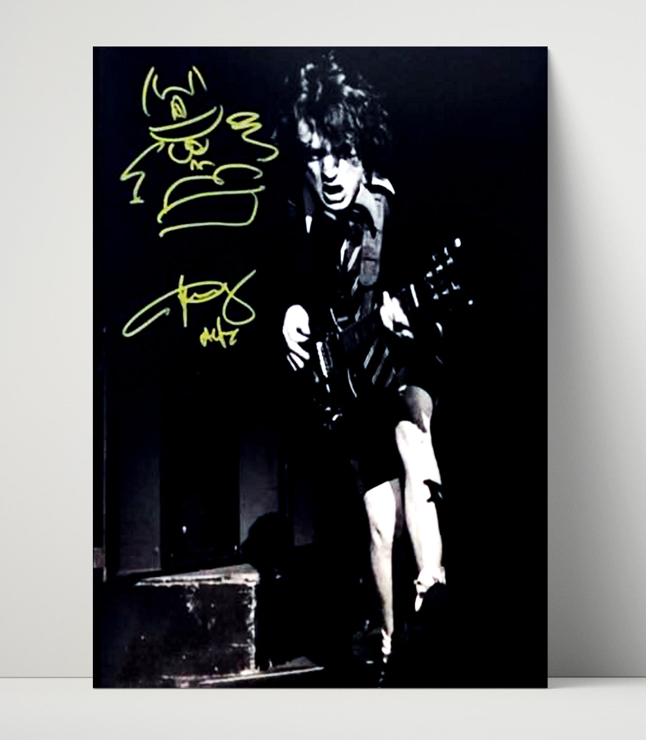 Angus Young - AC DC Live Guitar Performance Black and White - Portrait copy.jpg - Vintage Music Wall Art - 16x20 Unframed Print music decor