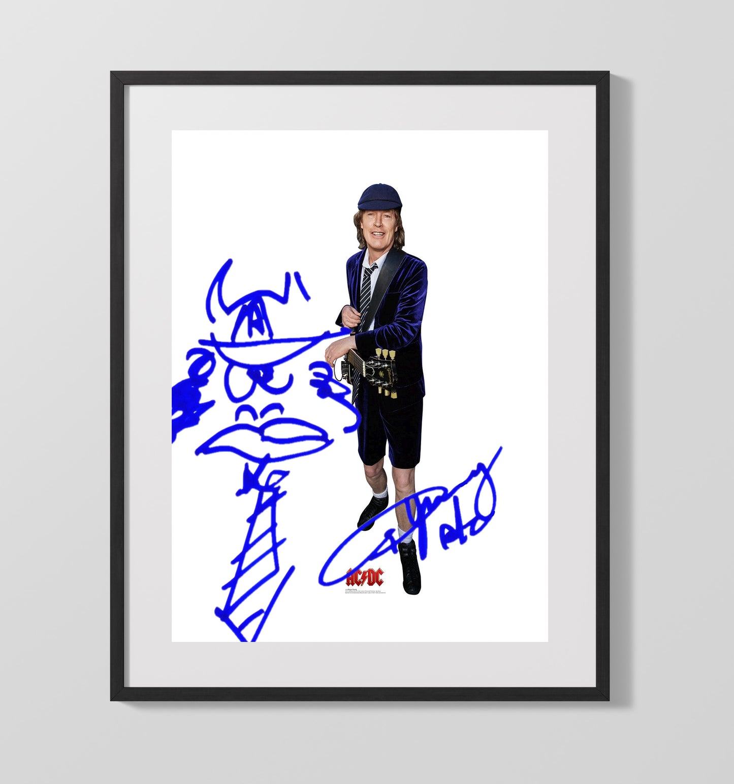 Angus Young - AC/DC Schoolboy Outfit Guitar Photo 8x10 Framed Canvas vintage music wall art