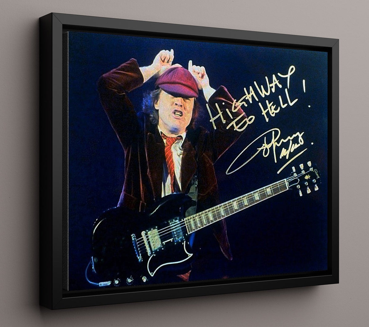 Angus Young - Highway to Hell Pose 8x10 Unframed Print vintage music wall art