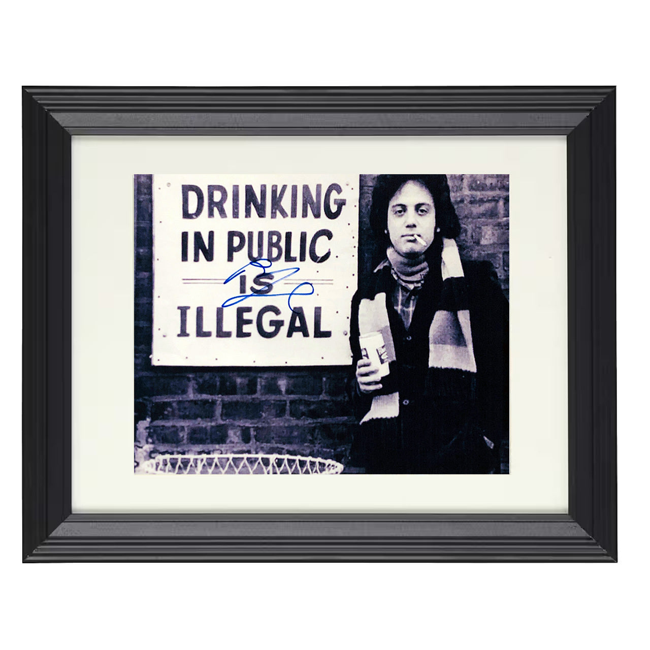 Billy Joel – Drinking in Public Is Illegal – 8x10 black beveled framed music wall art