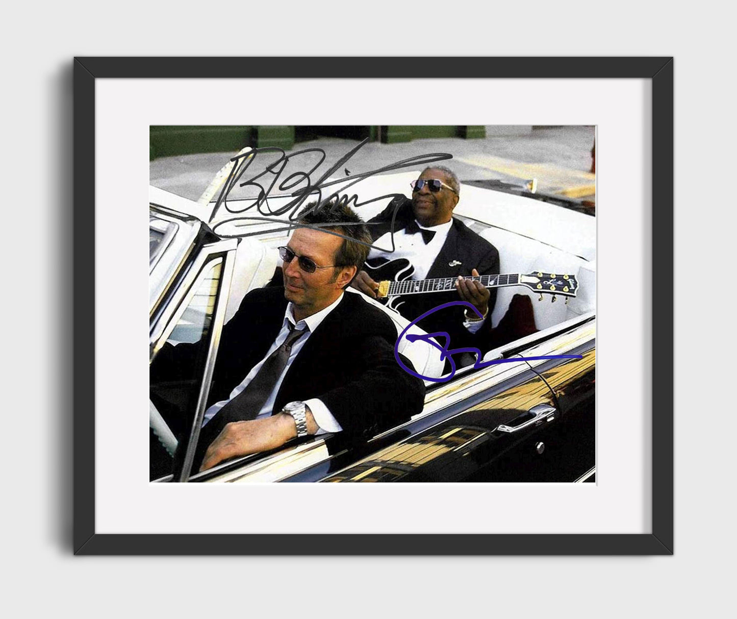 Eric Clapton and B.B. King - Blues Royalty 8x10 Framed Canvas vintage music wall art