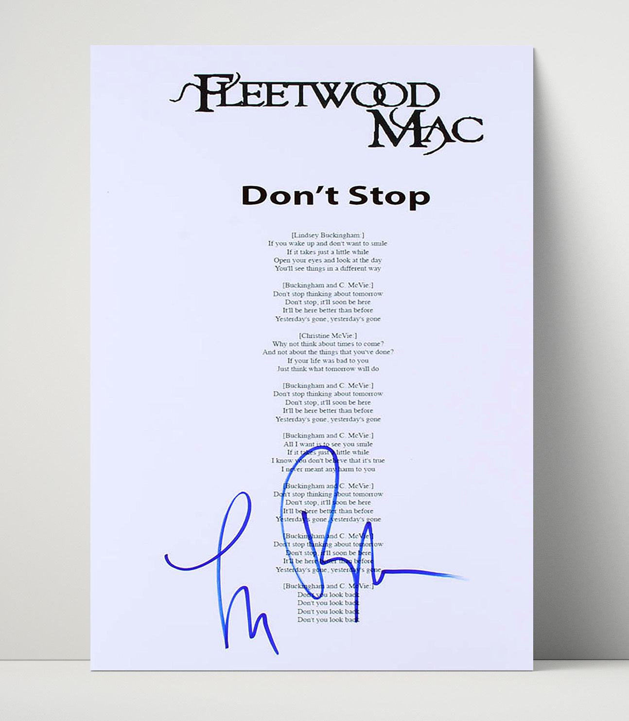 Fleetwood Mac - Dont Stop Dreaming - Vintage Music Wall Art - 16x20 Unframed Print music decor