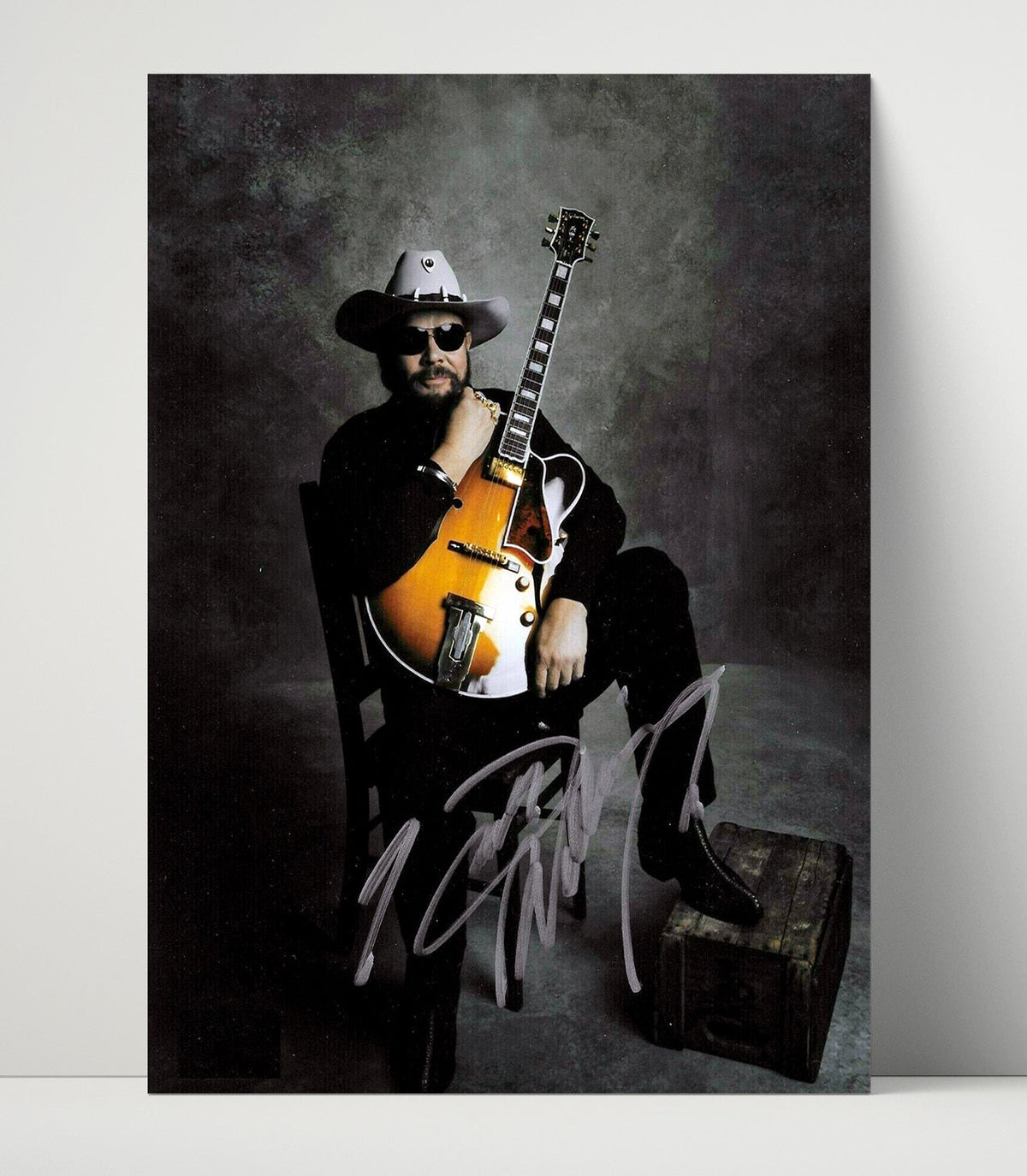 Hank Williams Jr. – Cowboy Hat and Guitar unframed semi-gloss poster print